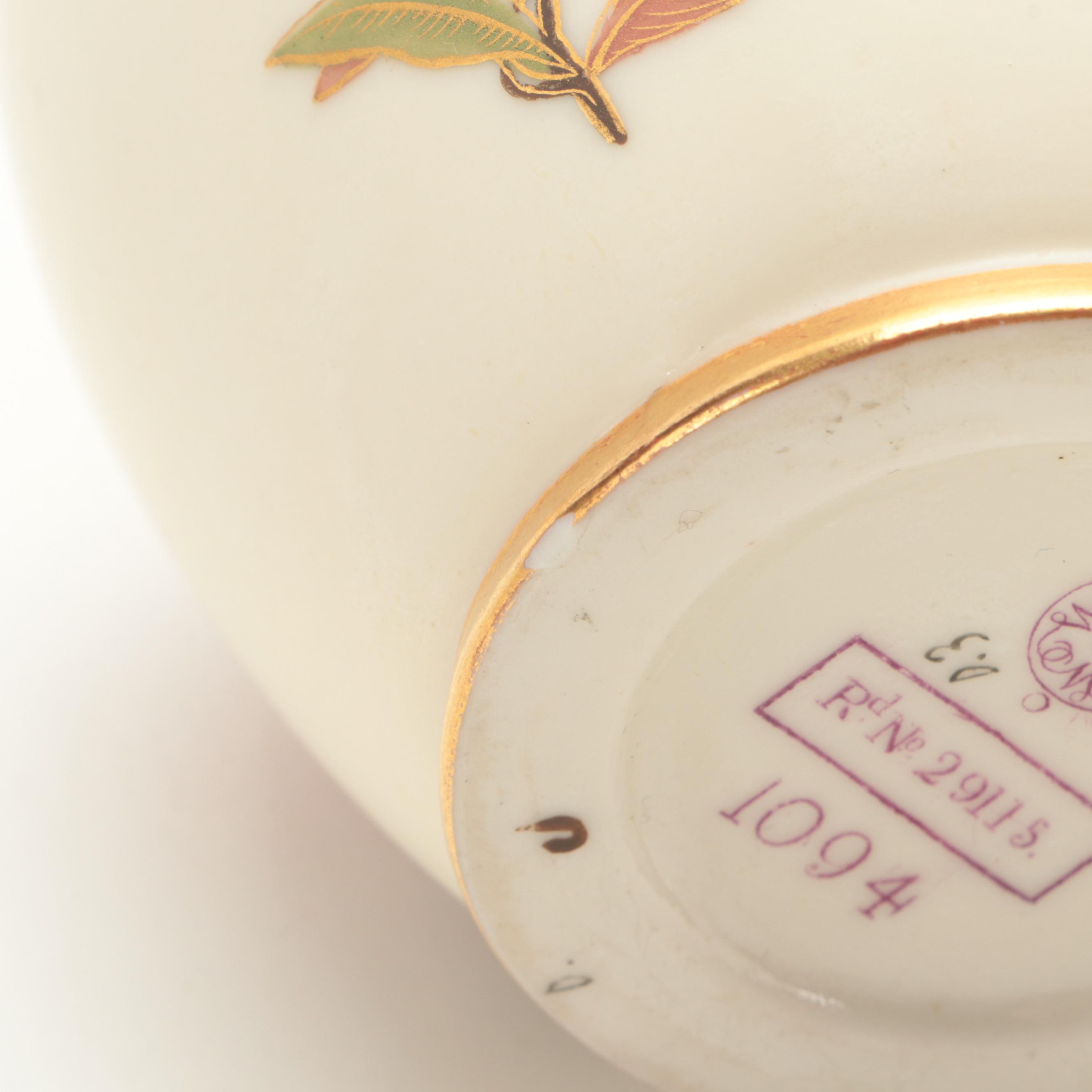 Royal Worcester Blush Ivory Hand-Painted Porcelain Ewer with Other Teapots