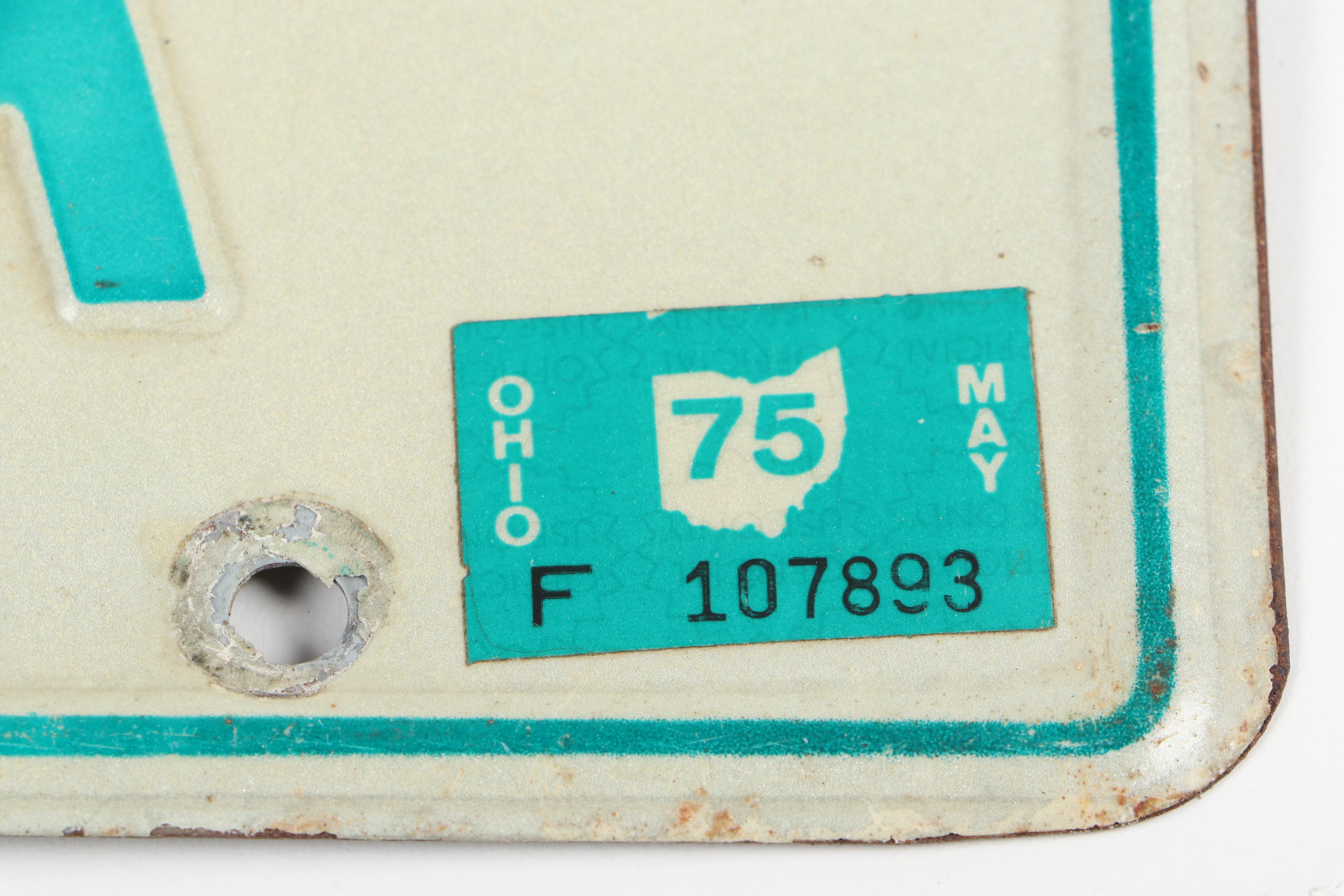 Metal Ohio License Plates, 1974