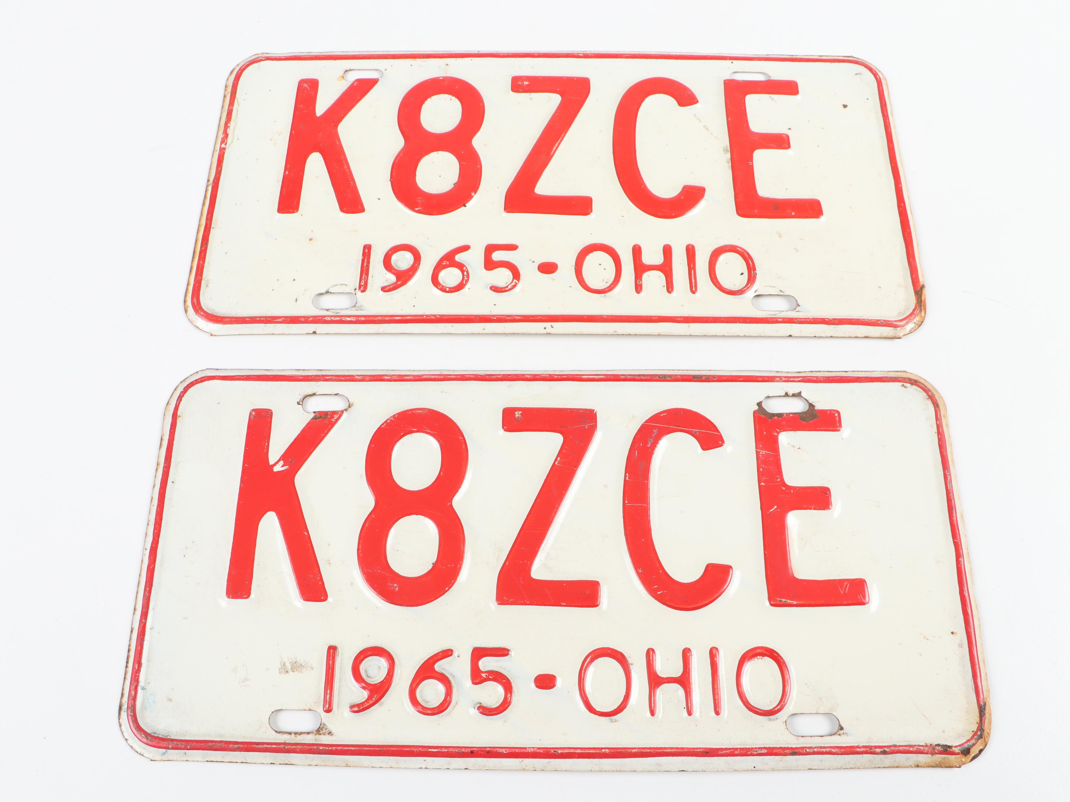 Metal Ohio License Plates, 1960s
