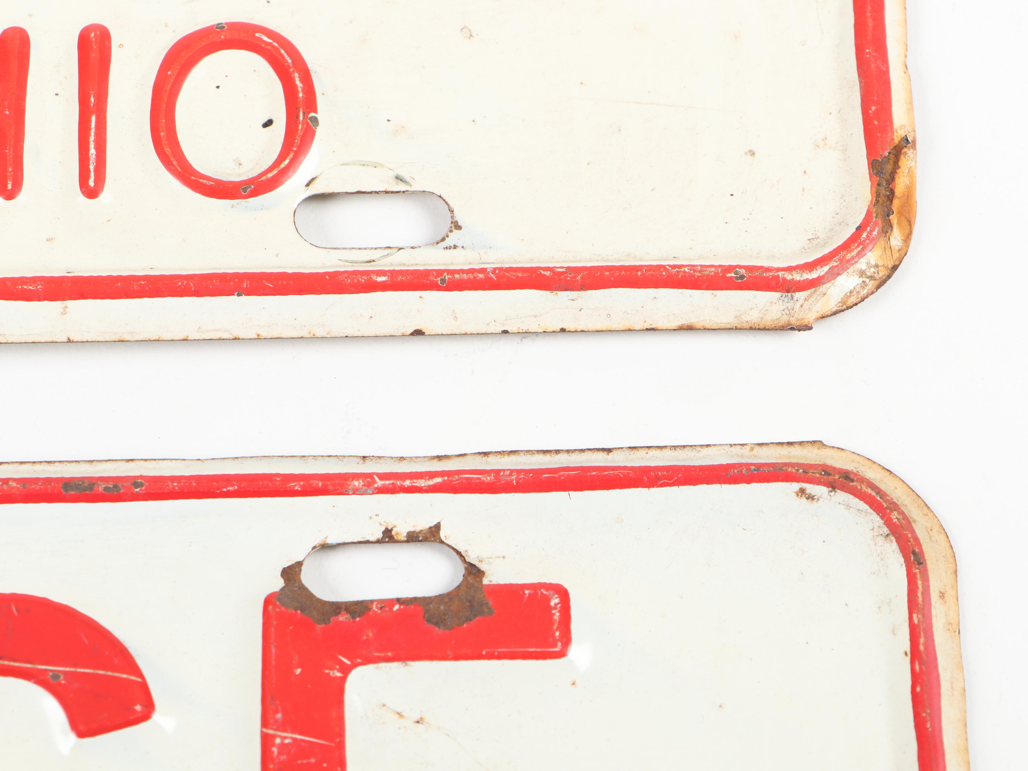 Metal Ohio License Plates, 1960s