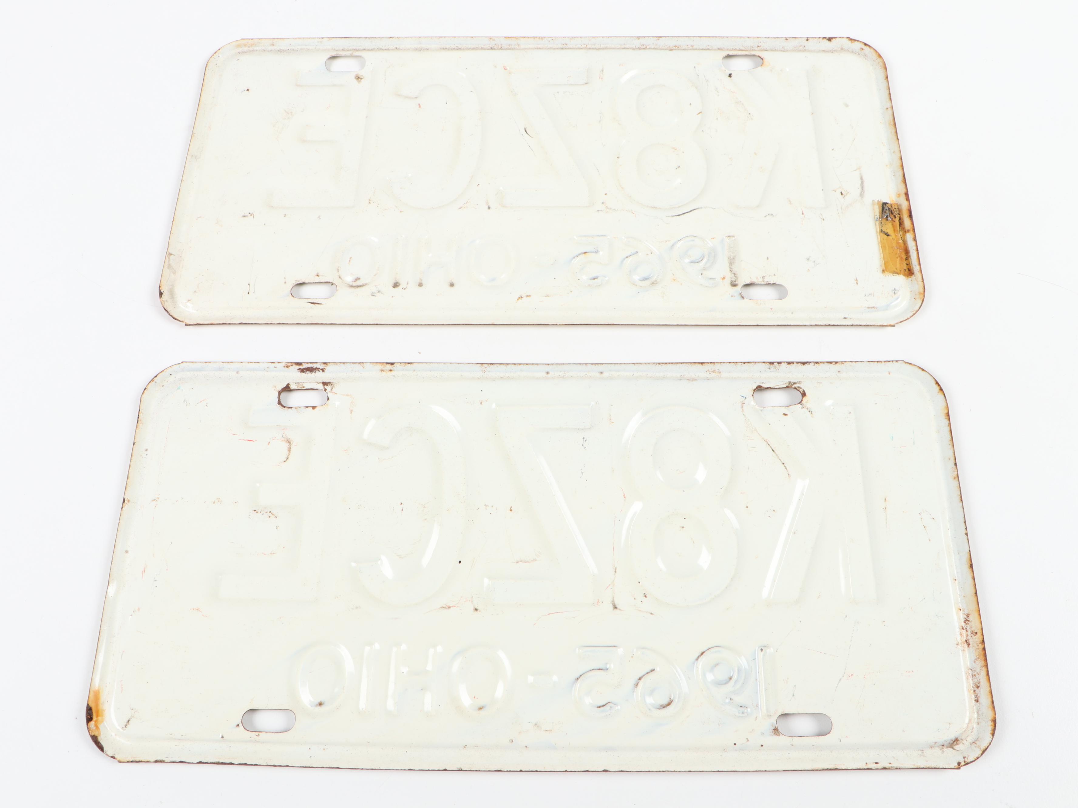 Metal Ohio License Plates, 1960s