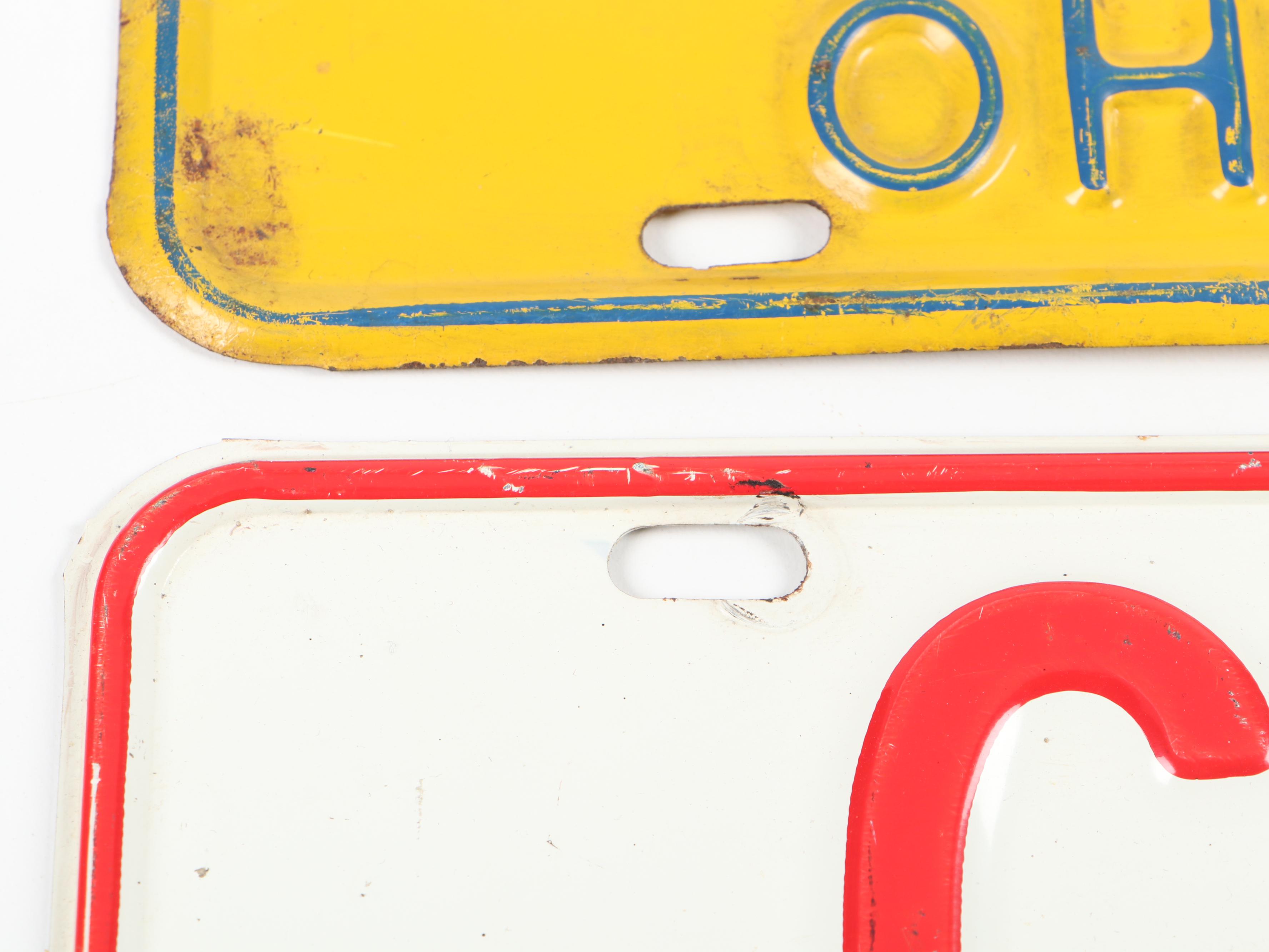 Metal Ohio License Plates, 1960s