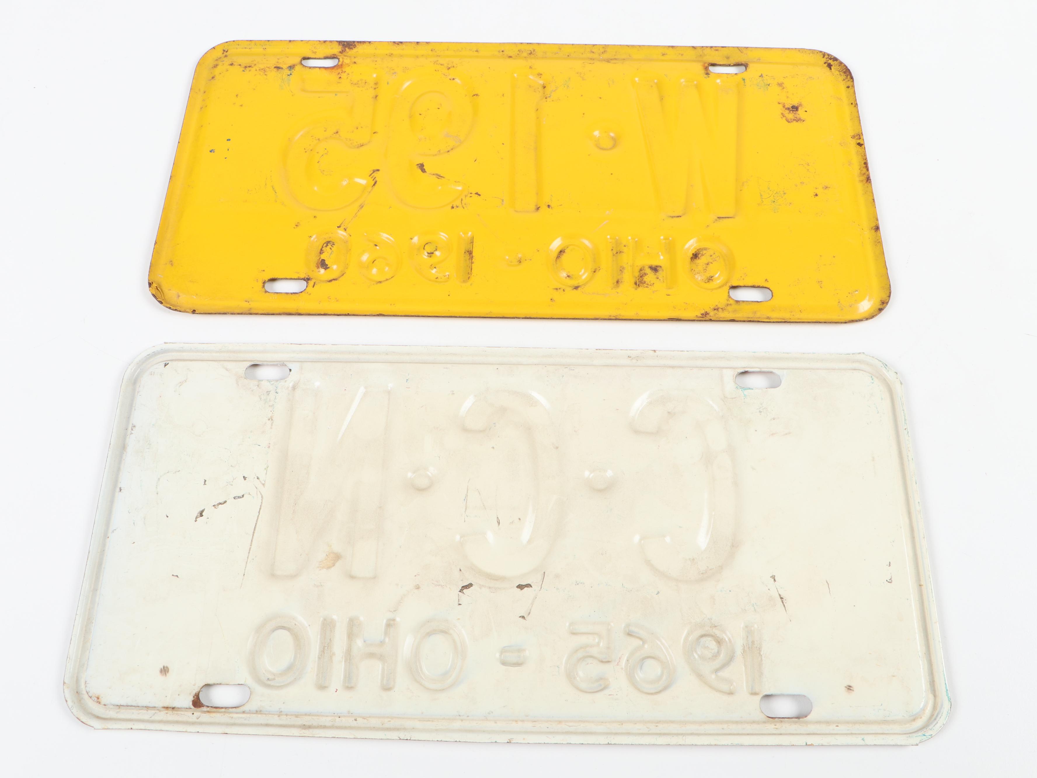 Metal Ohio License Plates, 1960s