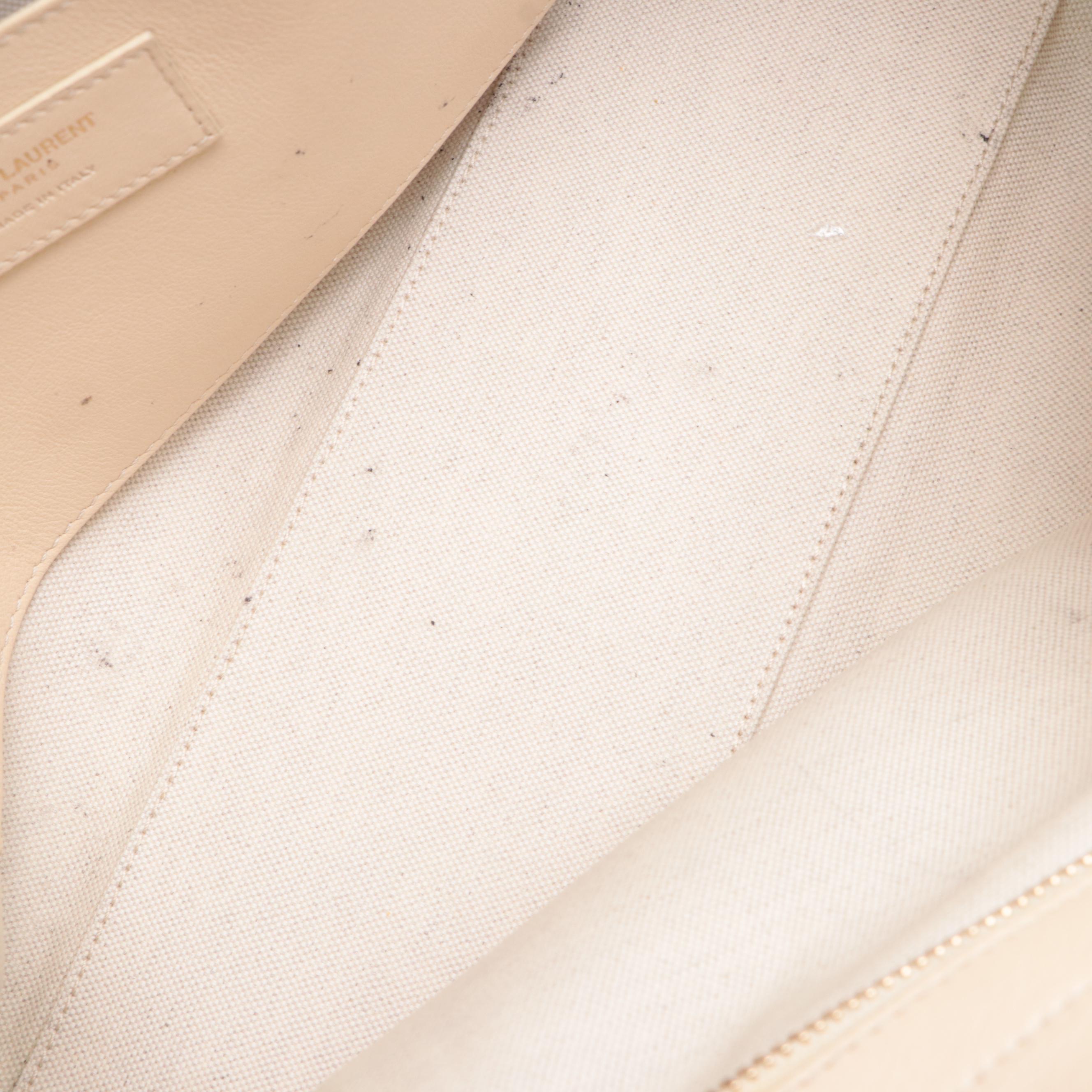 Saint Laurent Monogram Cabas Downtown Straw Baby Bag with Strap