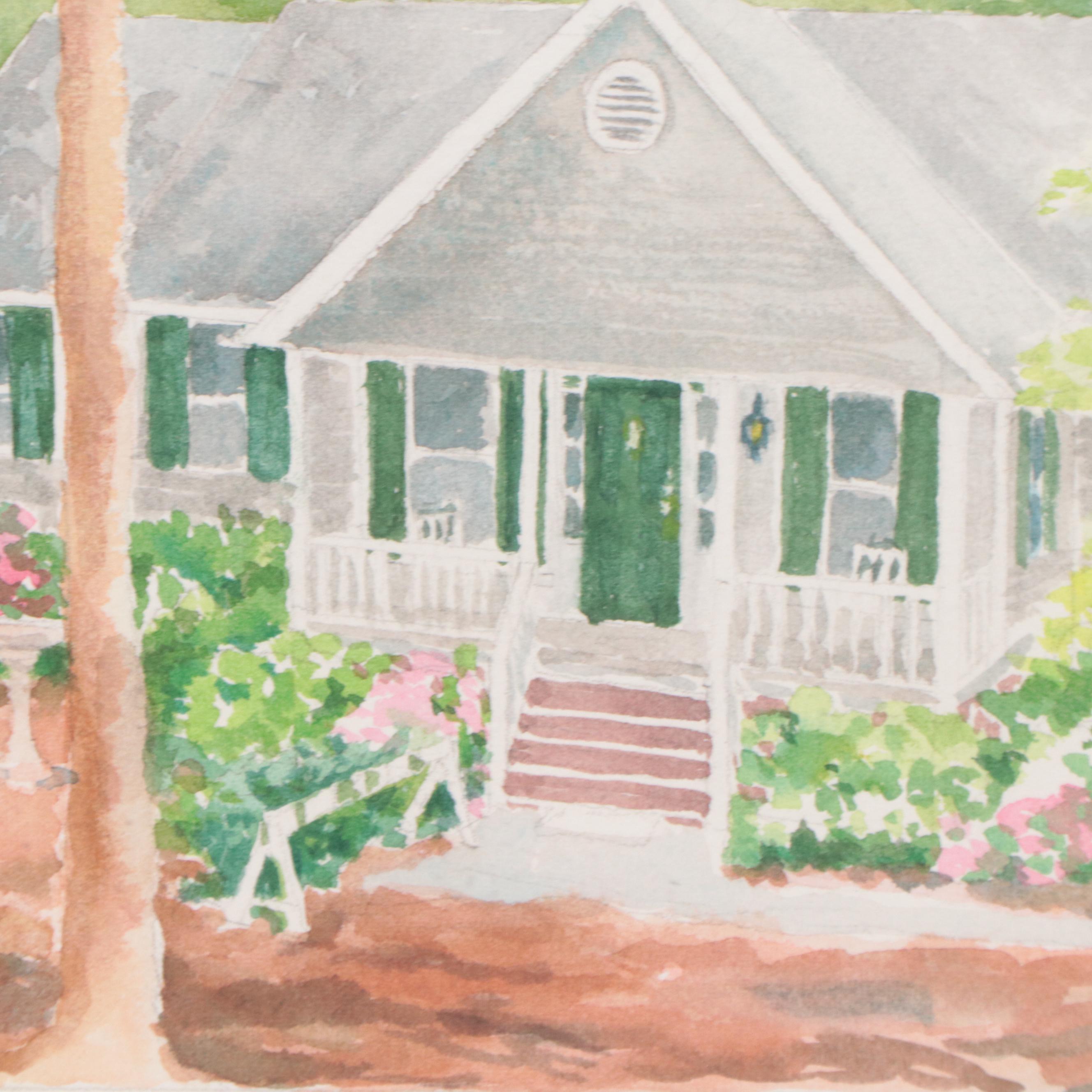 N. Davis Watercolor Painting of House, 2000