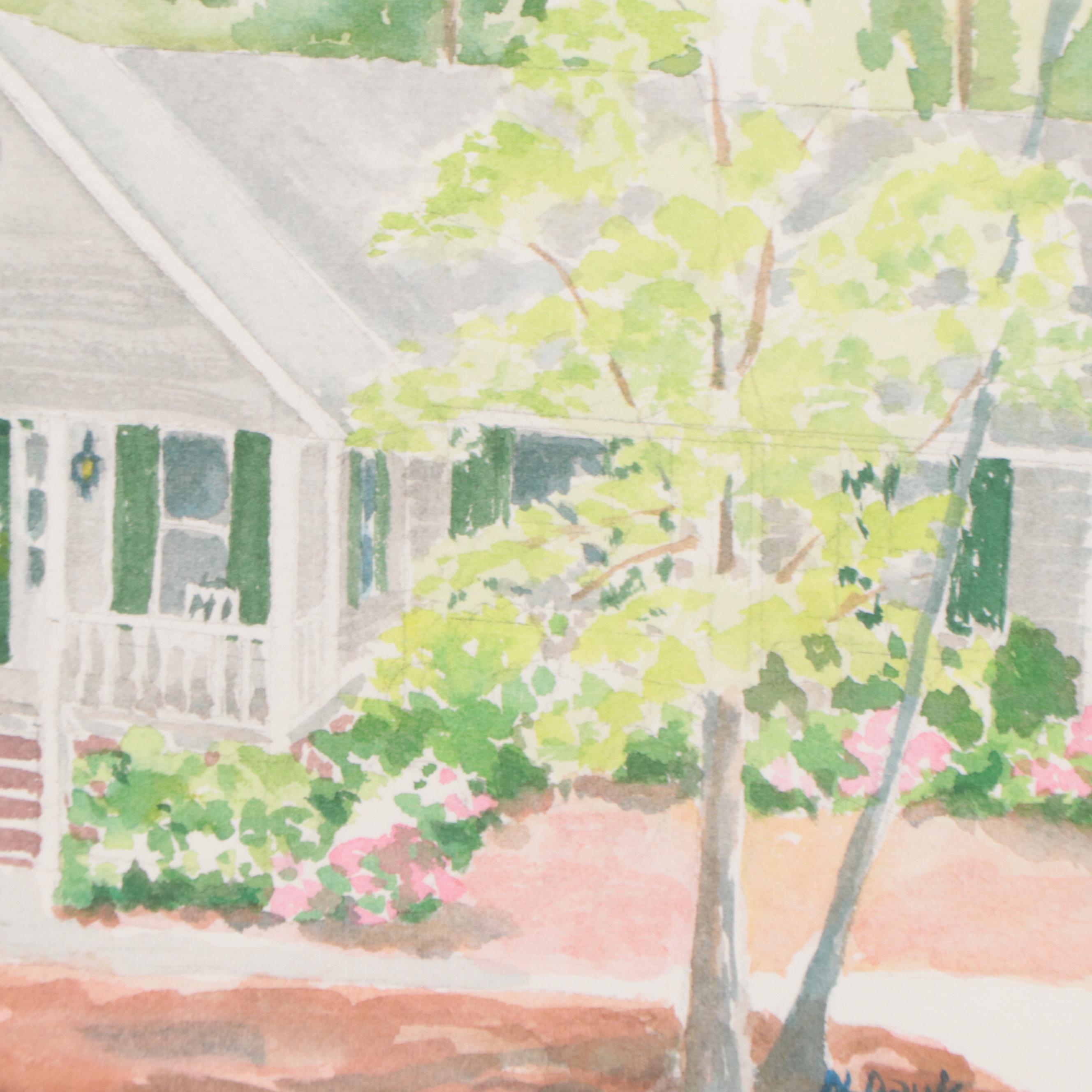 N. Davis Watercolor Painting of House, 2000