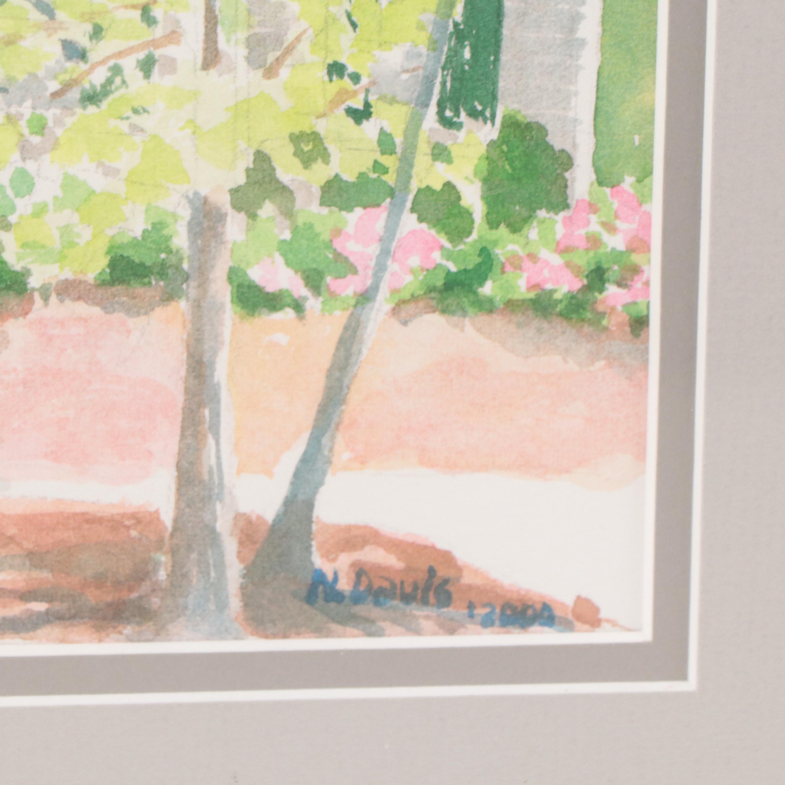 N. Davis Watercolor Painting of House, 2000