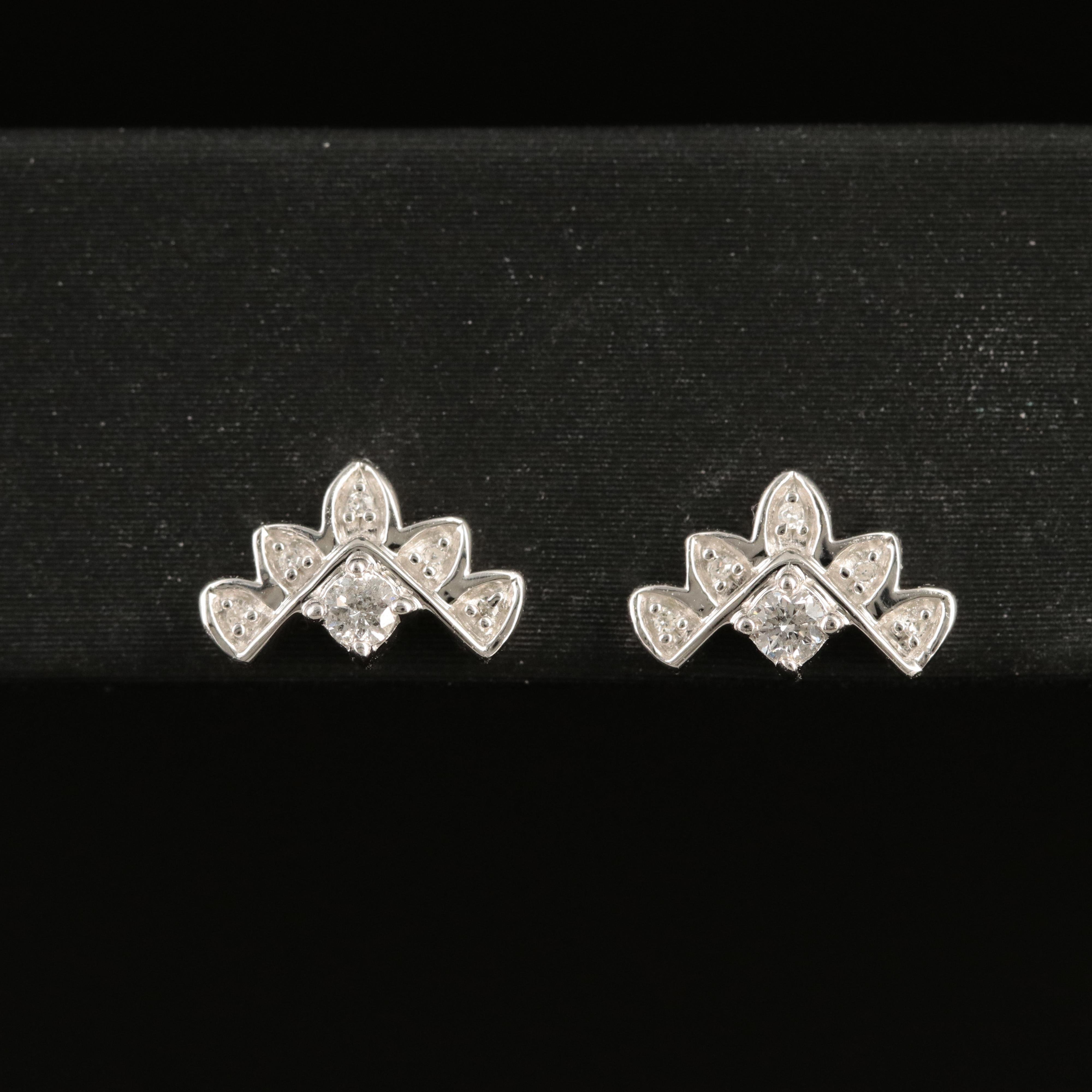 Sterling Diamond Stud Earrings
