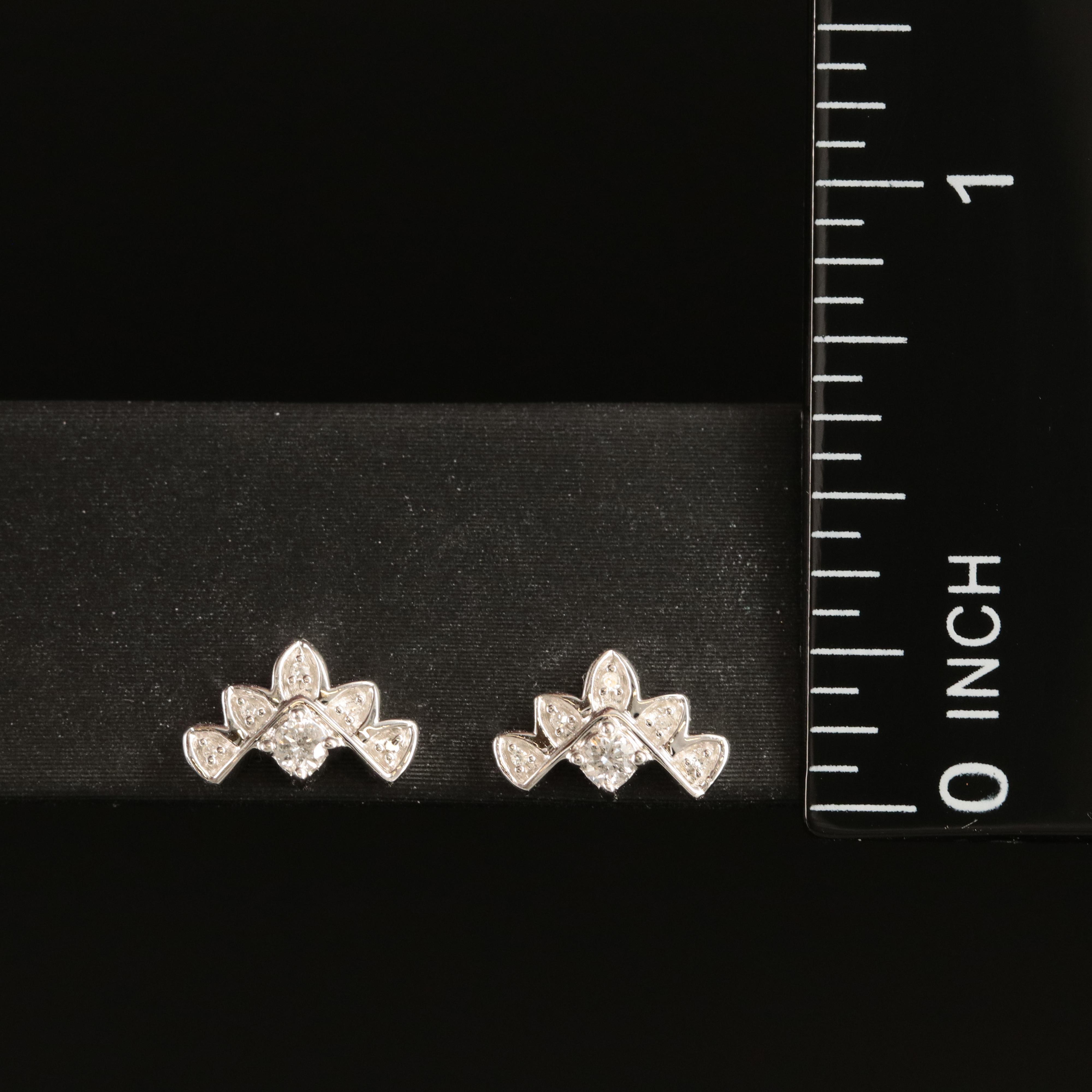 Sterling Diamond Stud Earrings