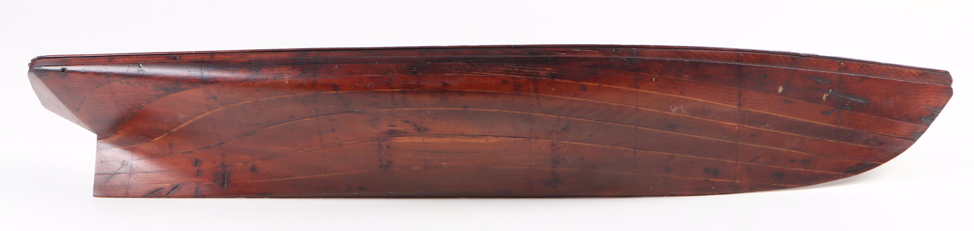 Wooden Half Hull Ship Model, Antique