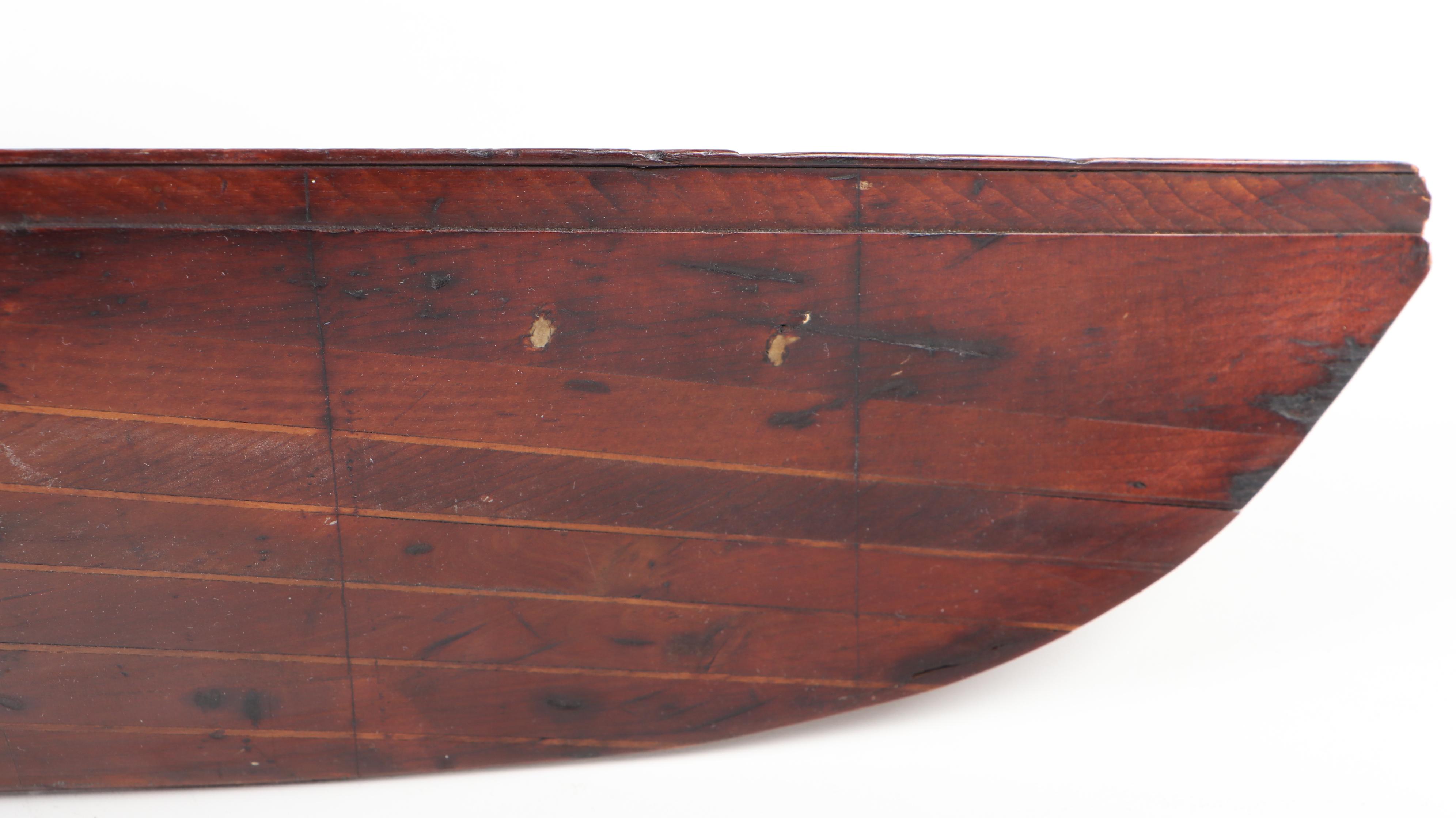 Wooden Half Hull Ship Model, Antique
