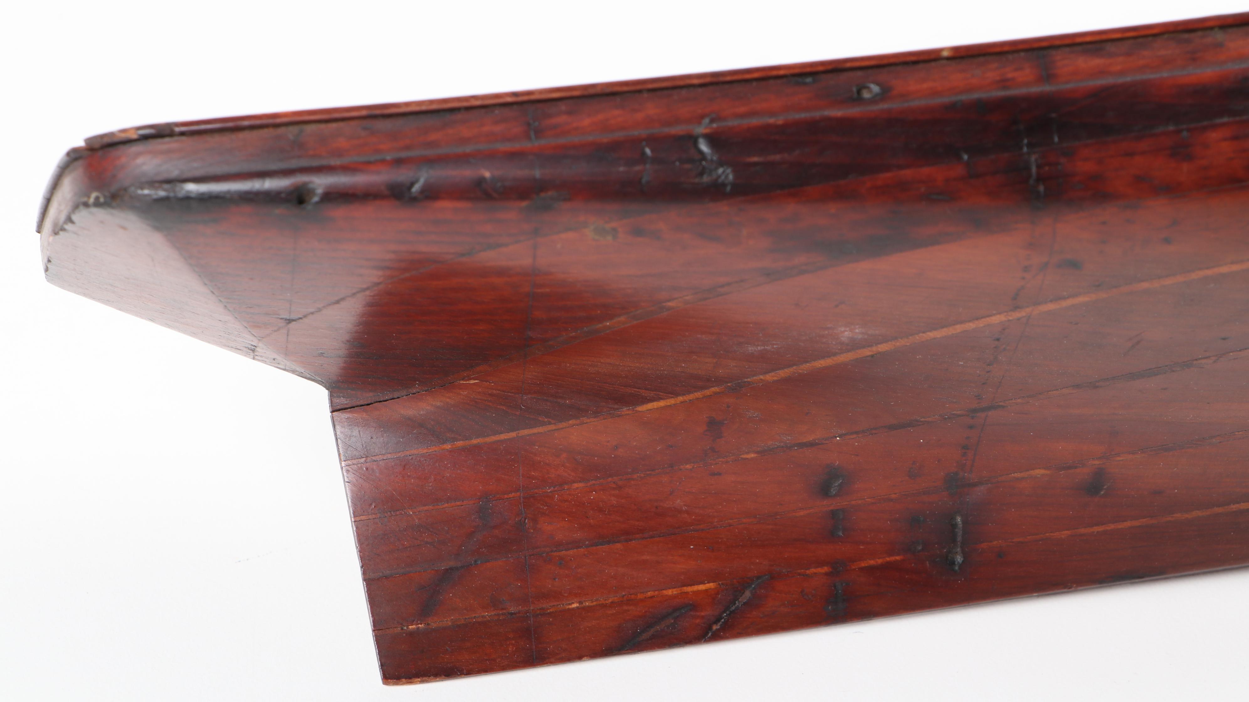 Wooden Half Hull Ship Model, Antique