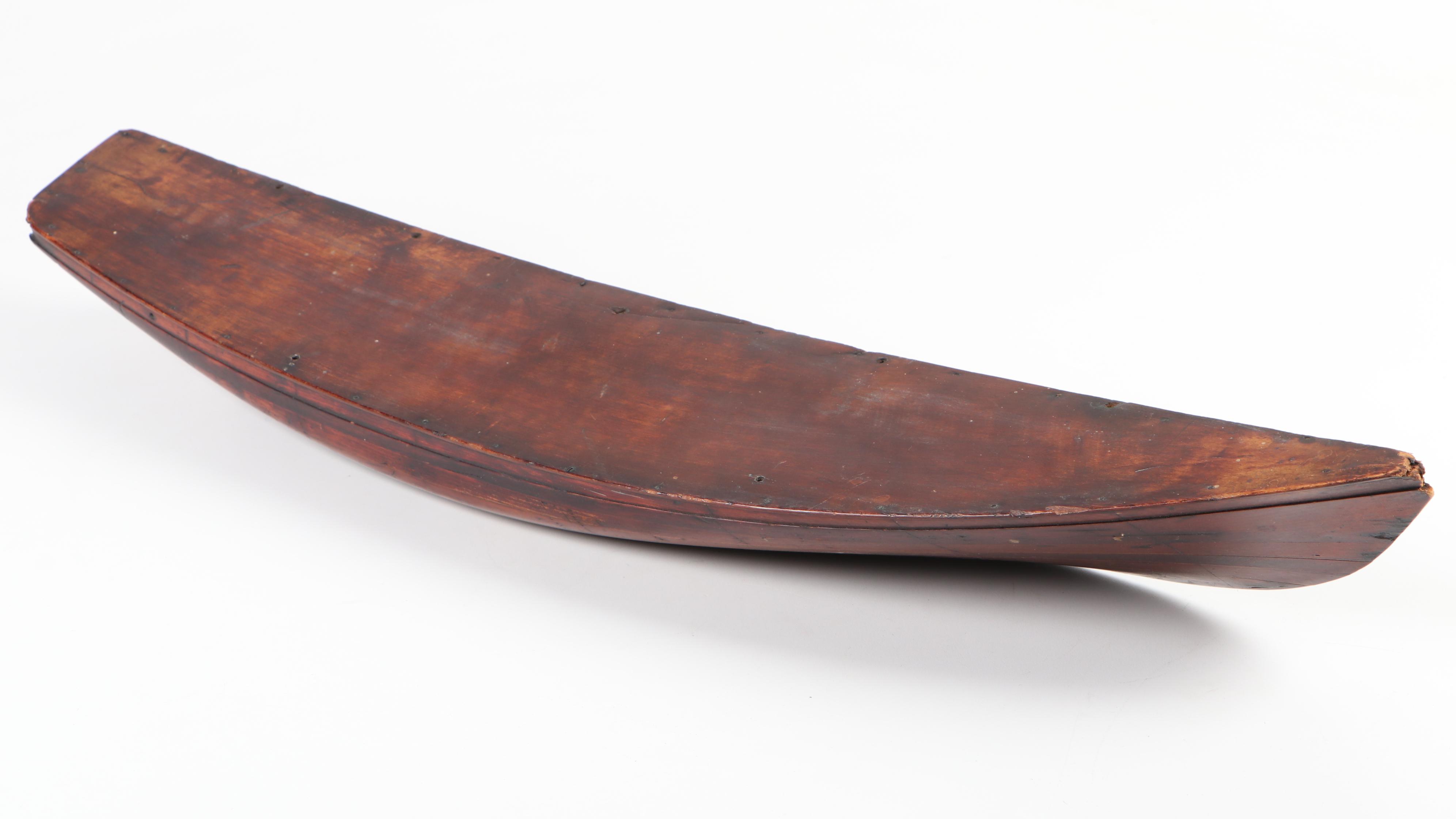 Wooden Half Hull Ship Model, Antique