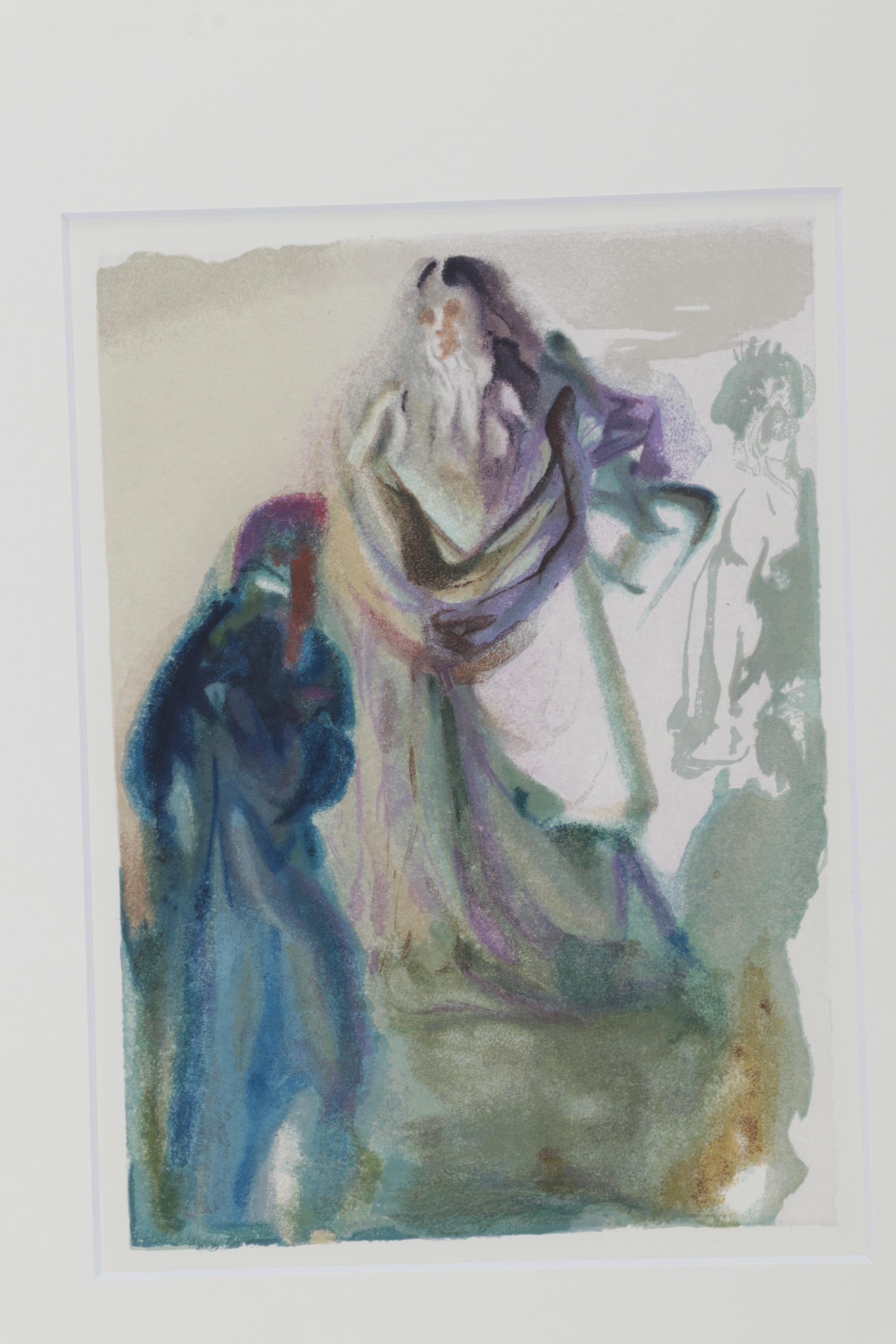 Salvador Dalí Wood Engraving "Saint Peter and Dante"