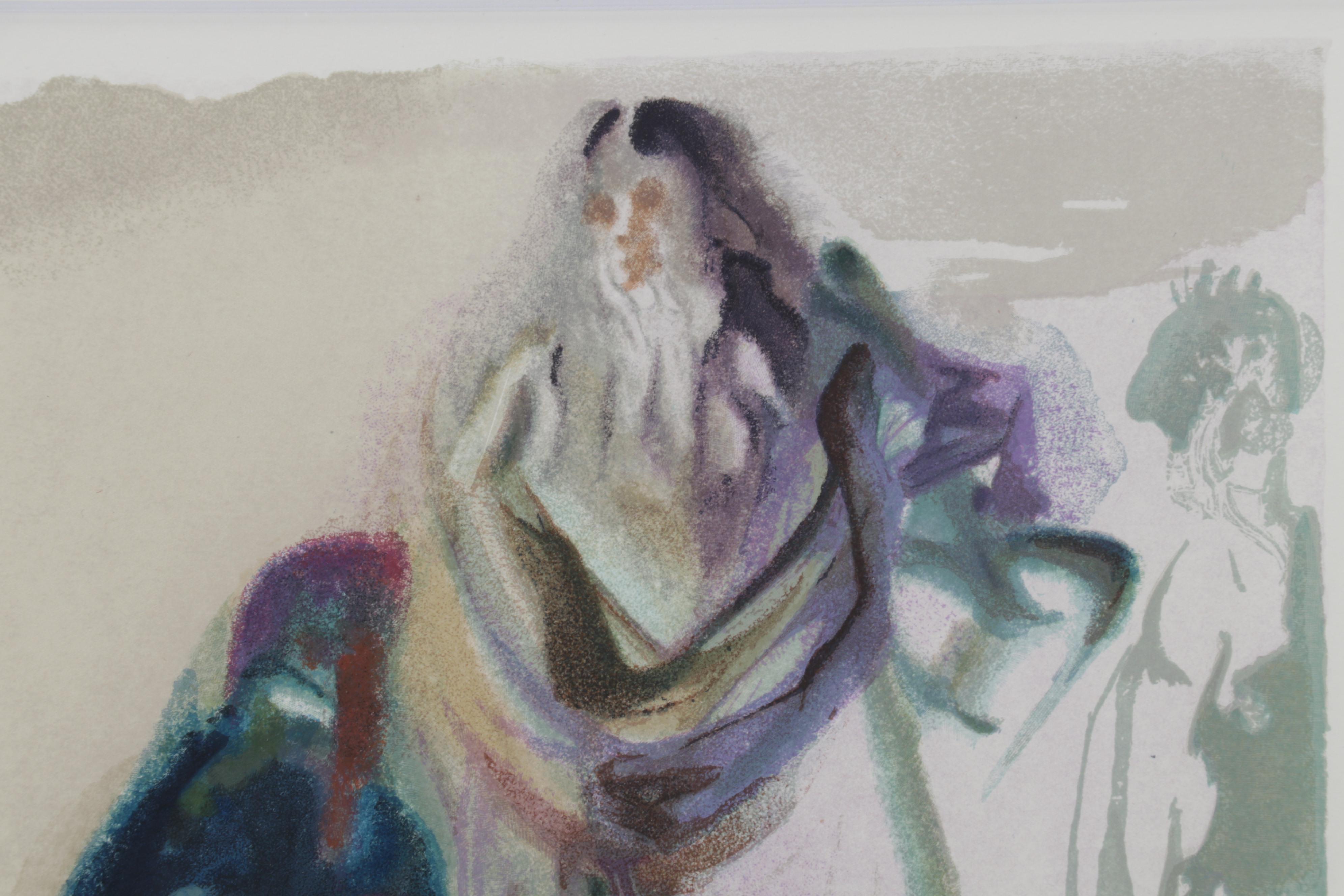 Salvador Dalí Wood Engraving "Saint Peter and Dante"