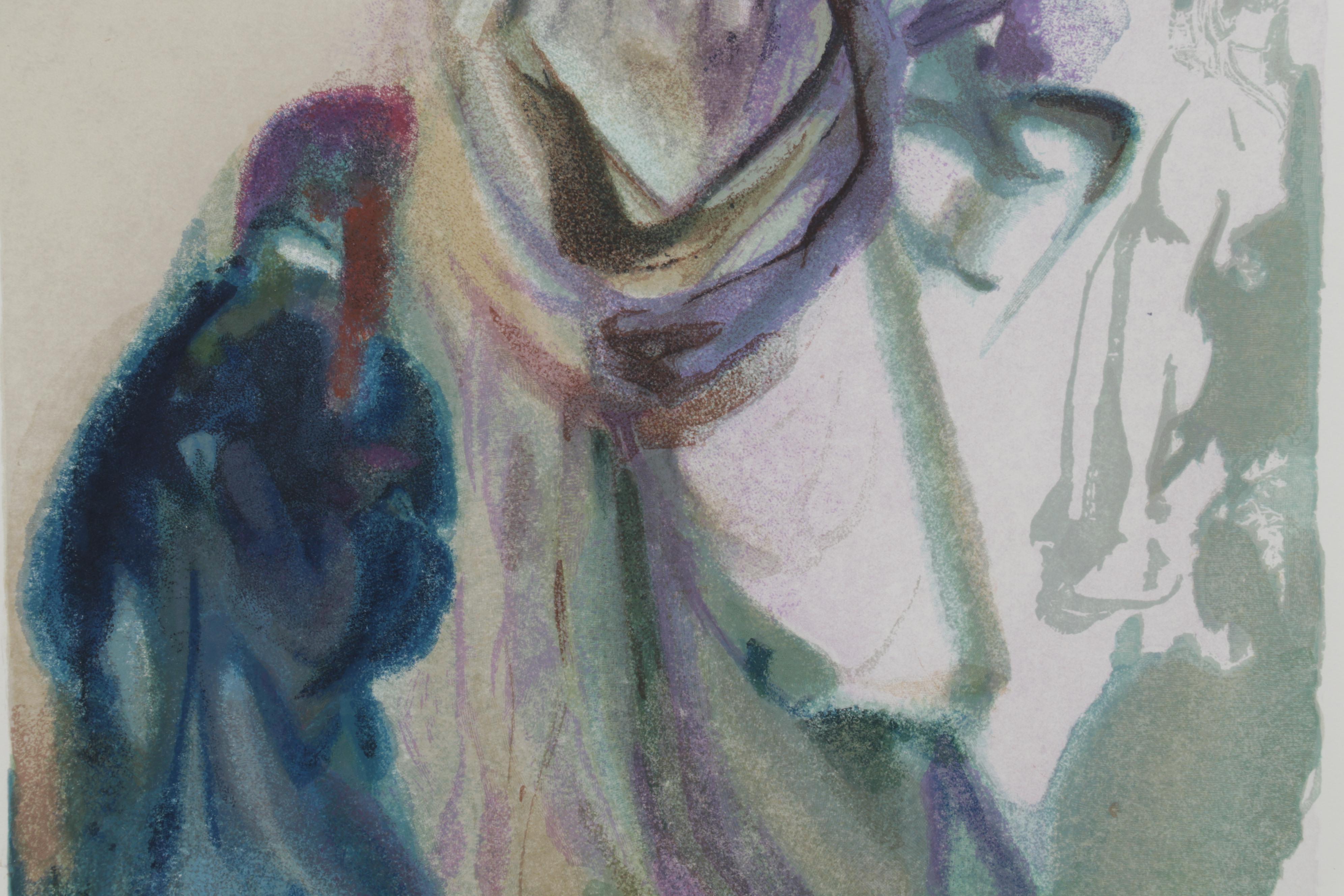 Salvador Dalí Wood Engraving "Saint Peter and Dante"