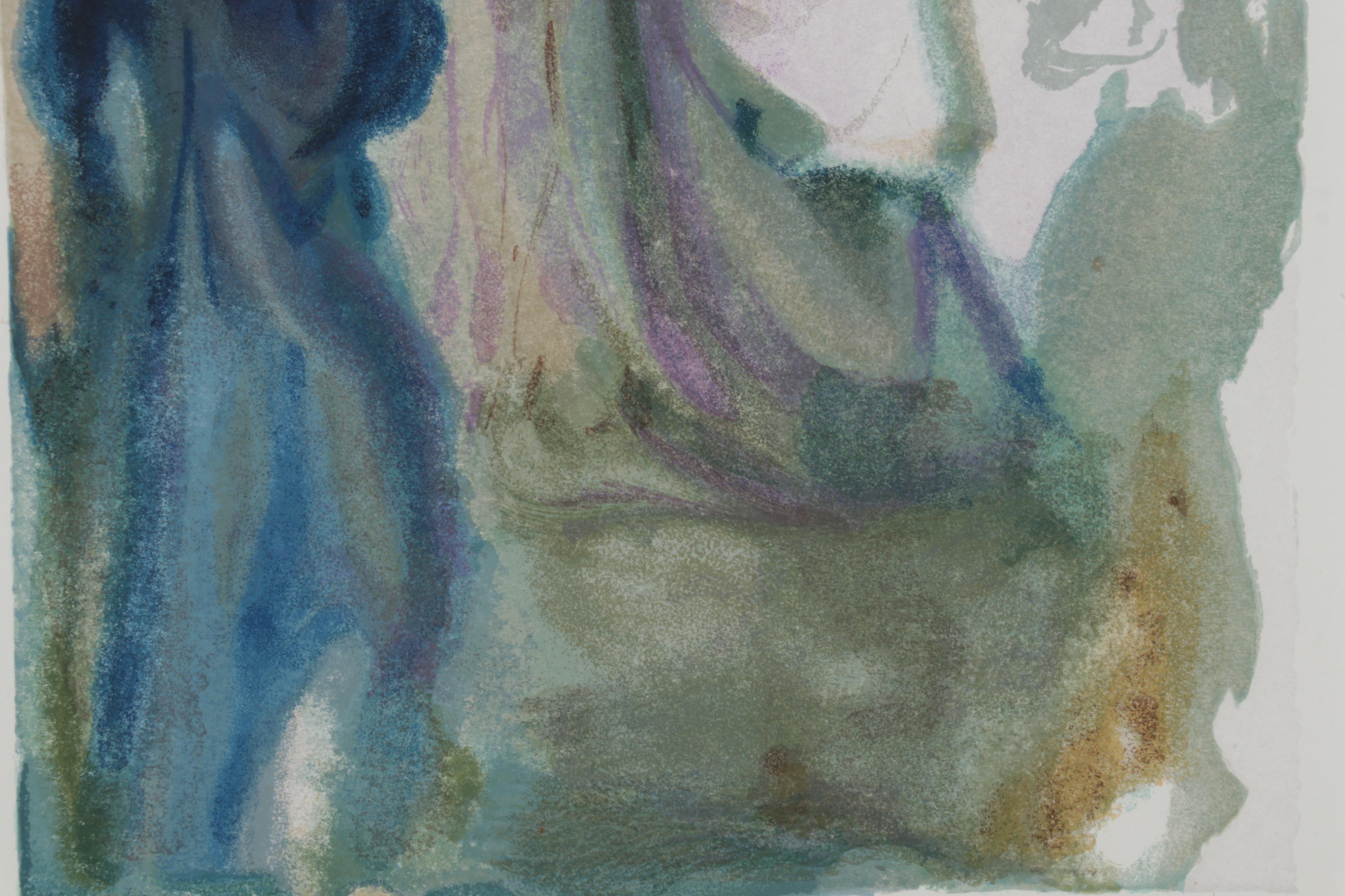 Salvador Dalí Wood Engraving "Saint Peter and Dante"