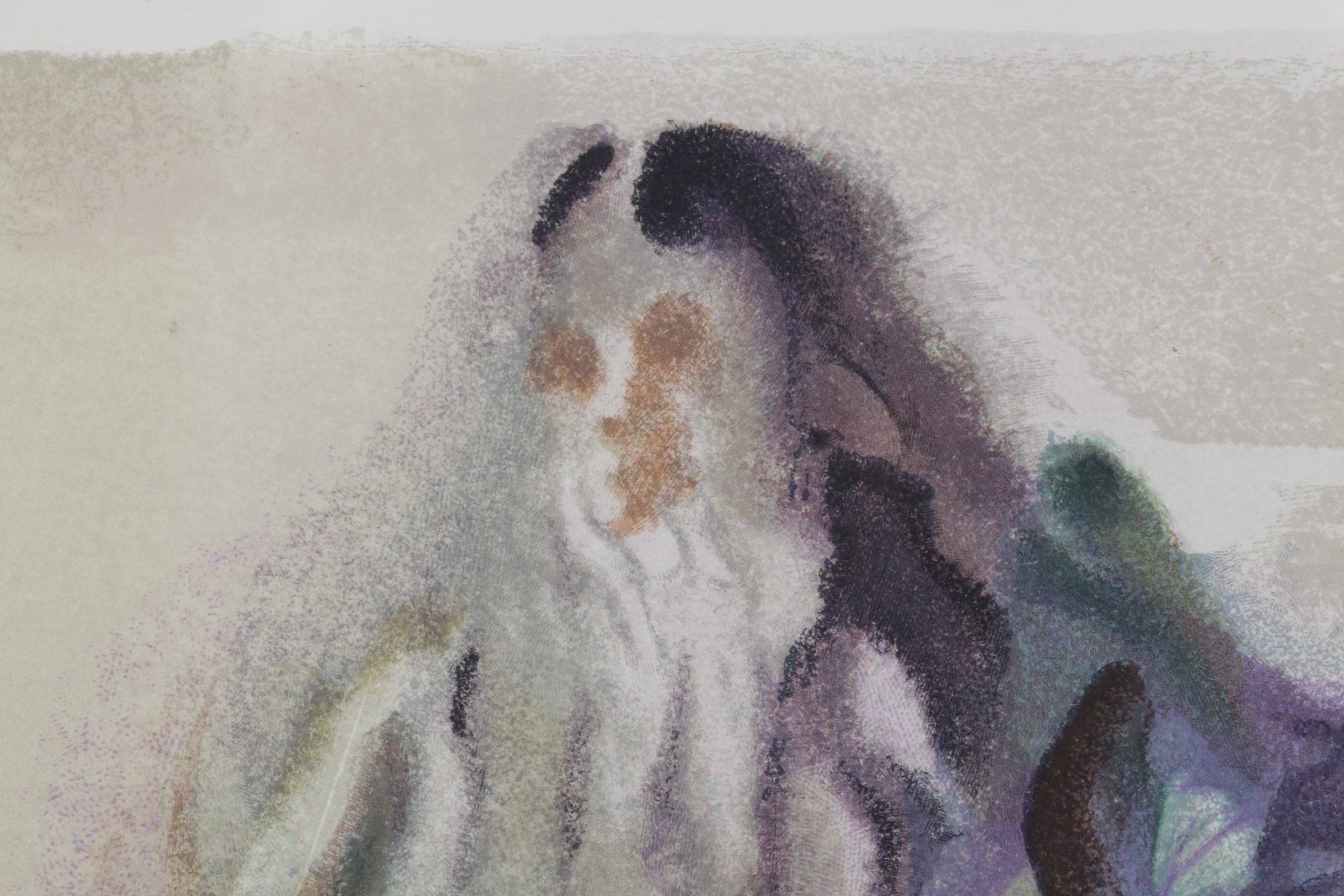 Salvador Dalí Wood Engraving "Saint Peter and Dante"