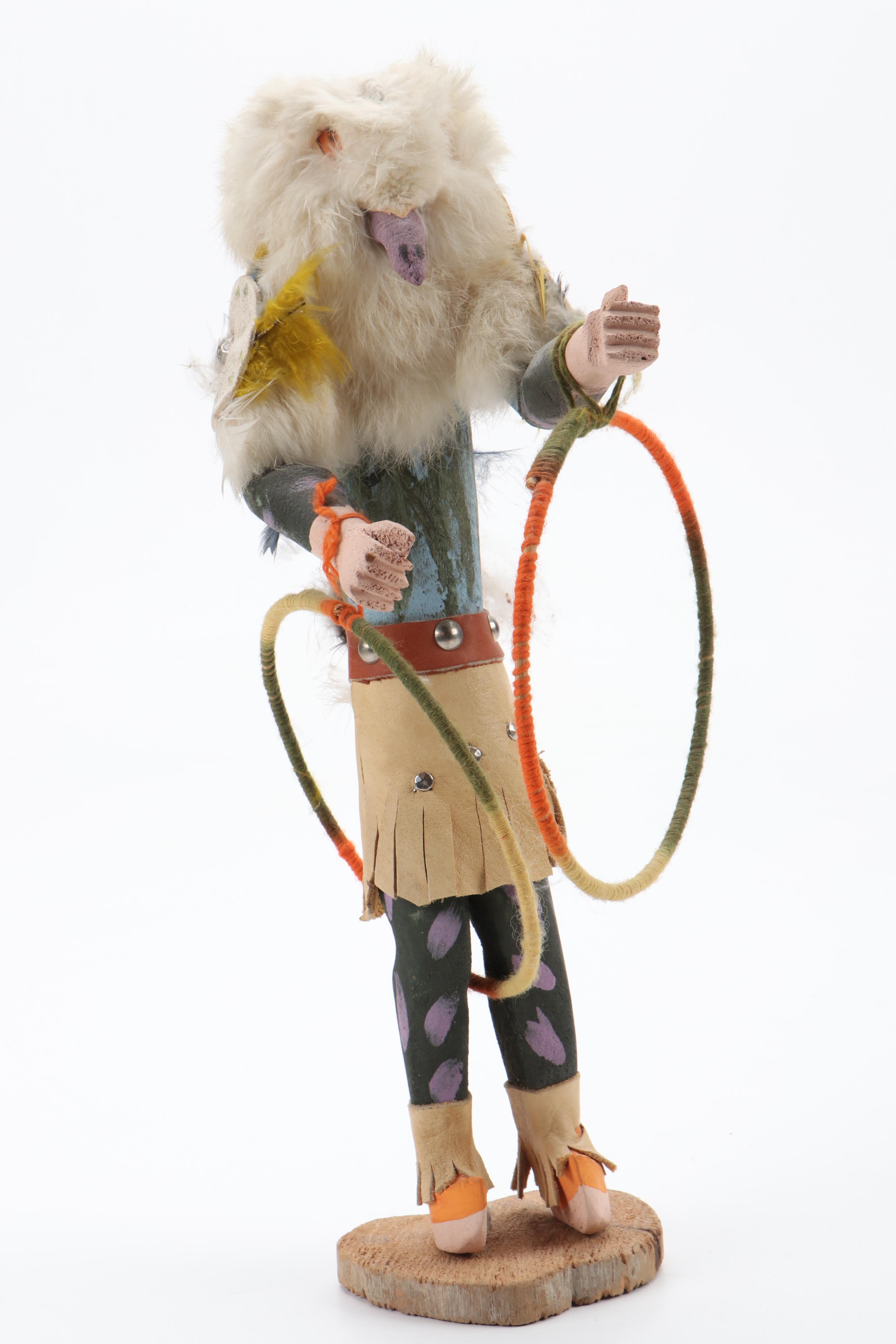 Signed "Coyote Dancer" and Other Hopi Kachina Dolls