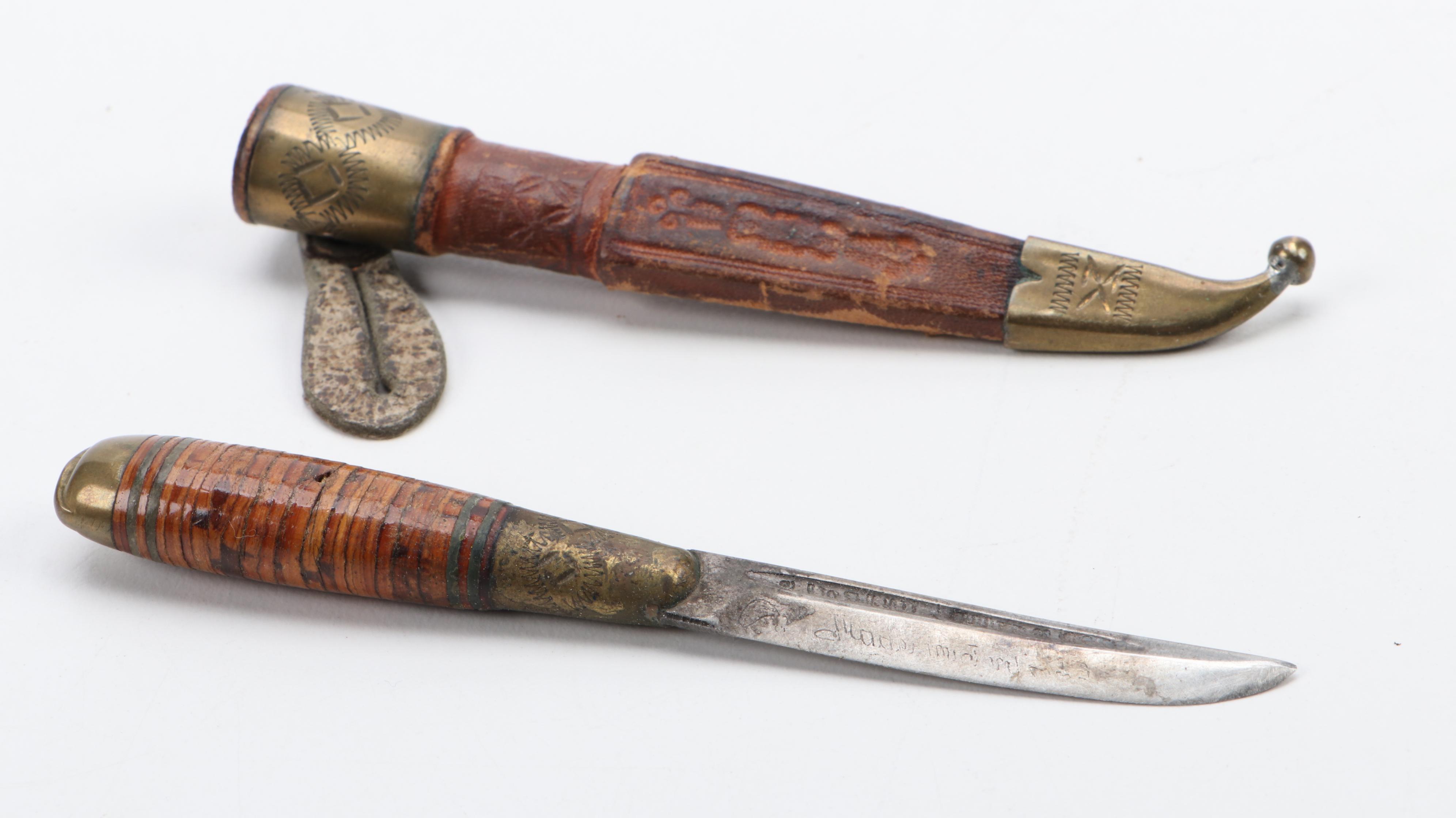 Maruman Piezo Electric Lighter, Replica Norse Puukko Knife, Scout Multi Tool