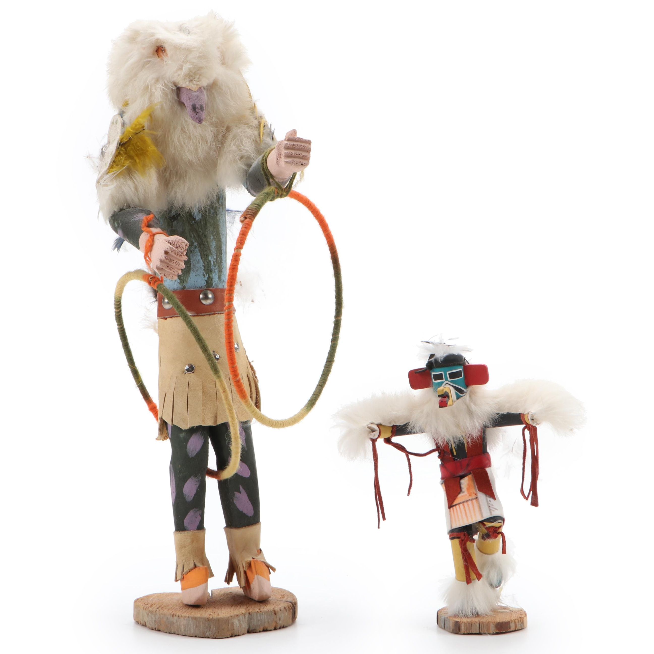 Signed "Coyote Dancer" and Other Hopi Kachina Dolls