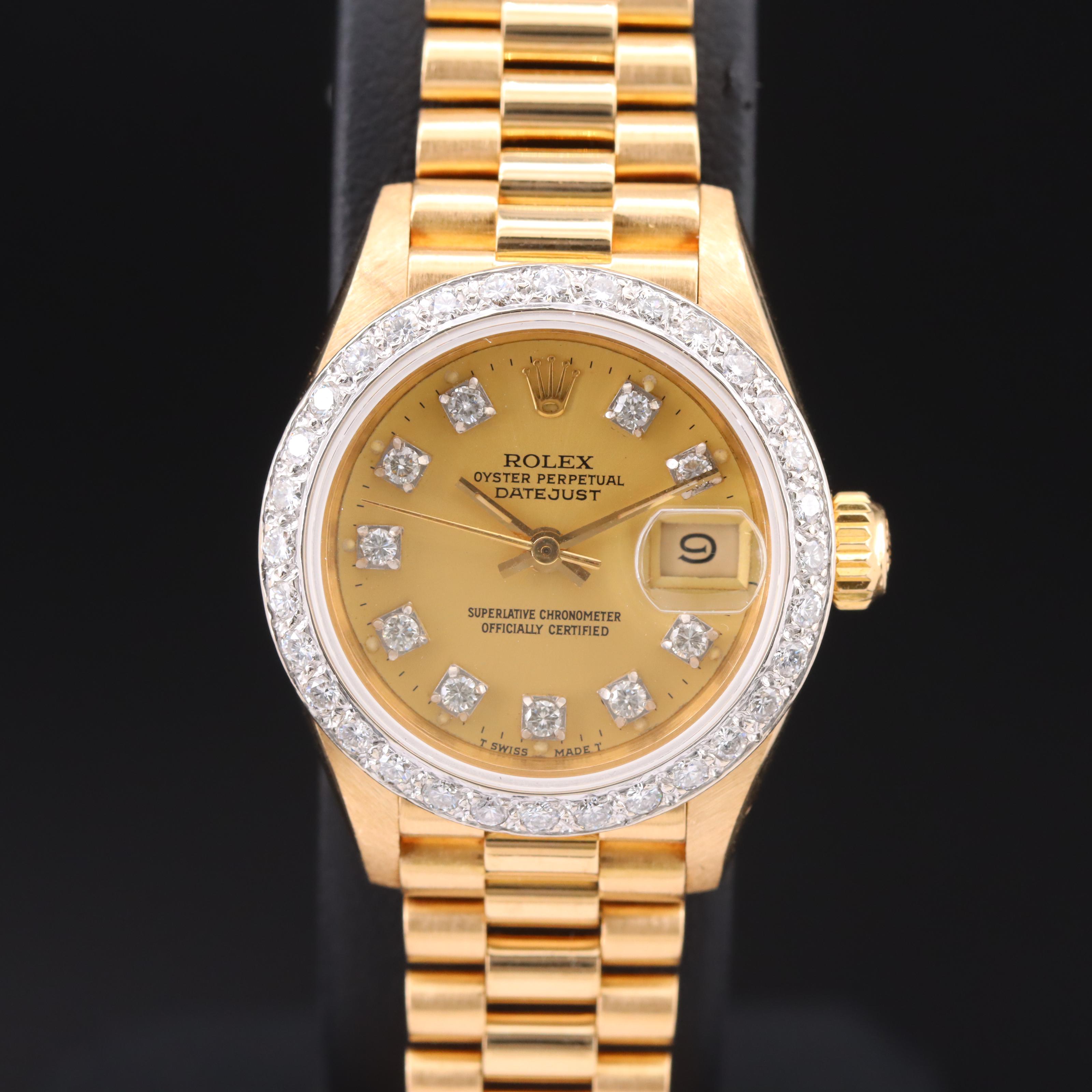 1986 Rolex Datejust Custom Diamond Watch