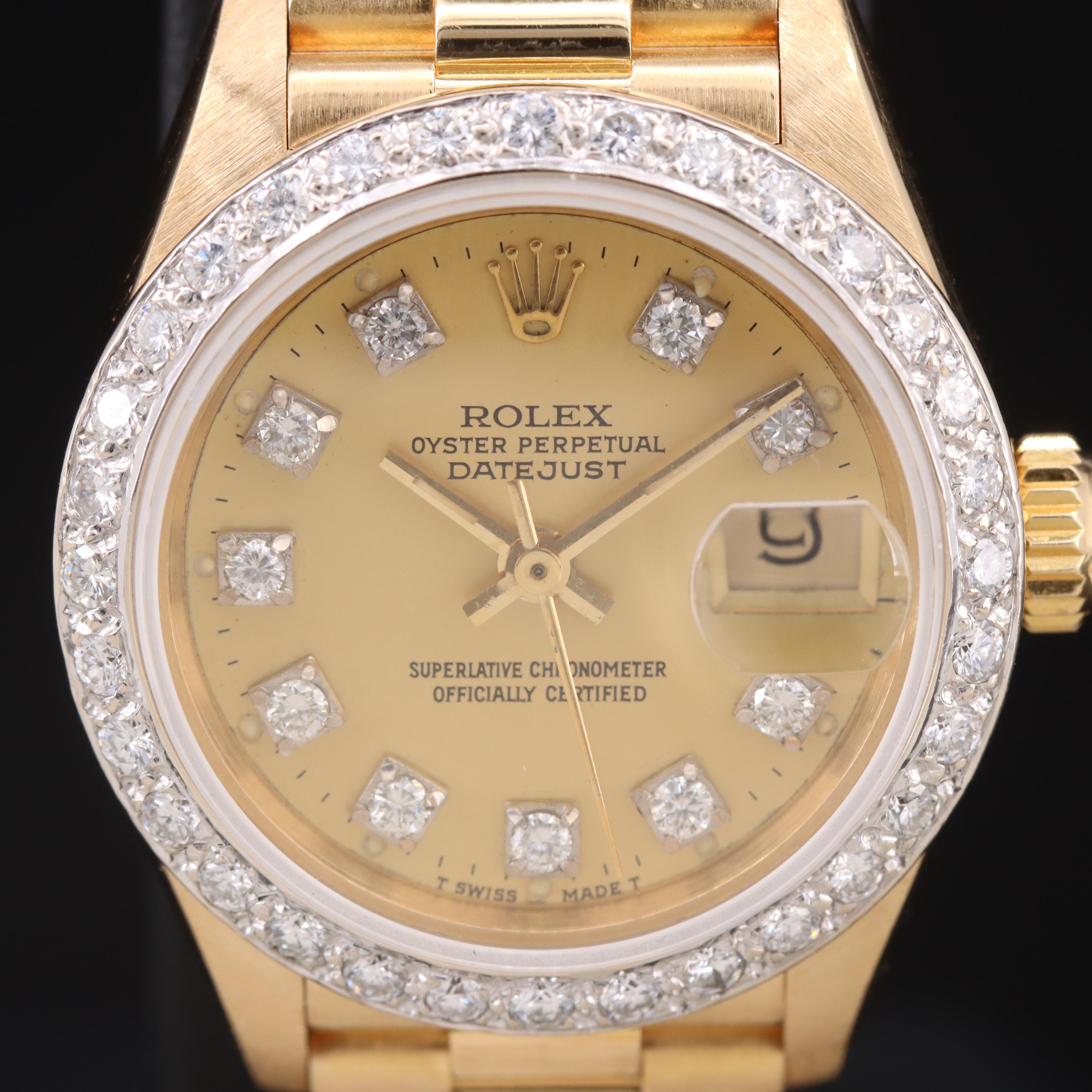 1986 Rolex Datejust Custom Diamond Watch