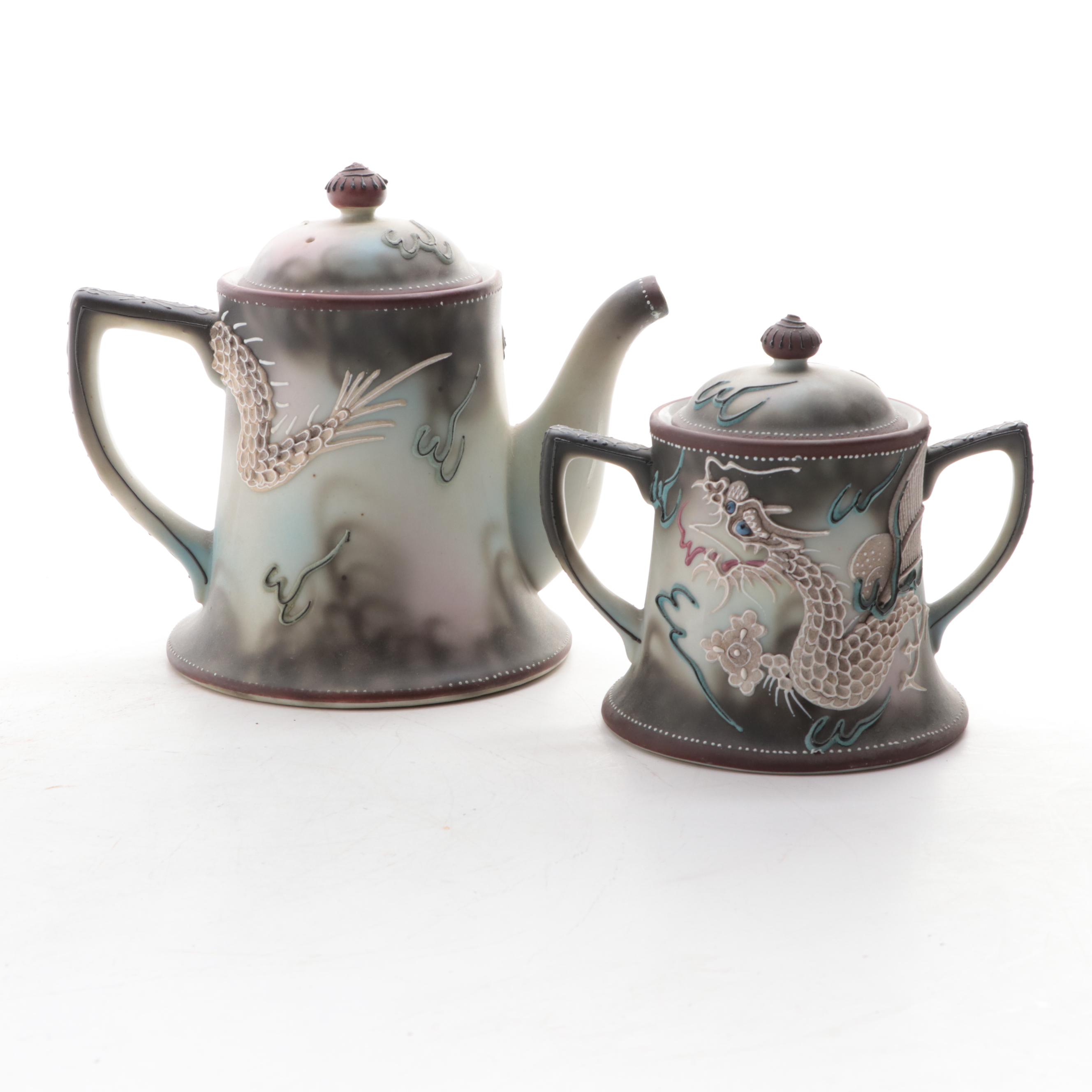 Japanese Dragonware Tea Set and Tableware, Mid-20th Century