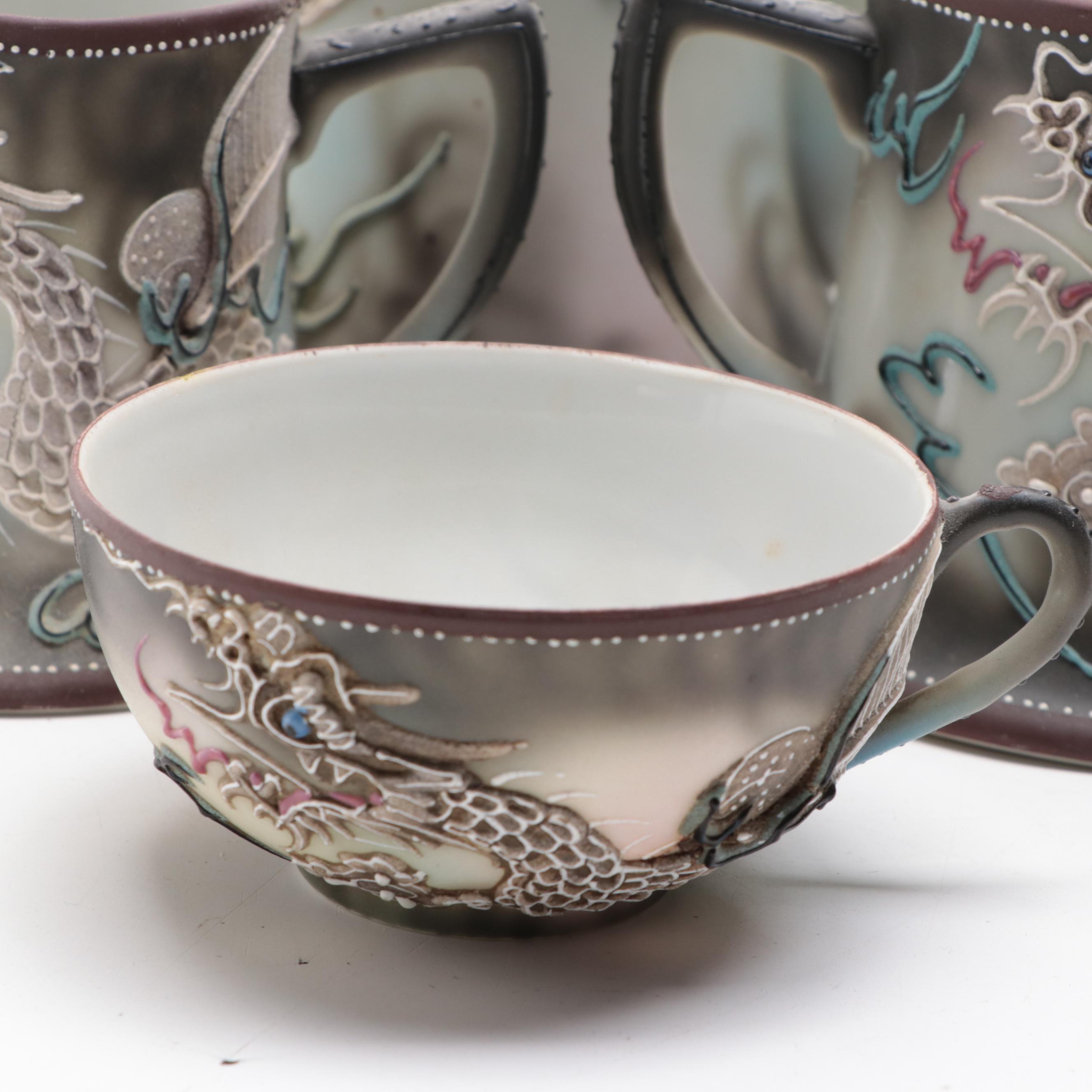Japanese Dragonware Tea Set and Tableware, Mid-20th Century