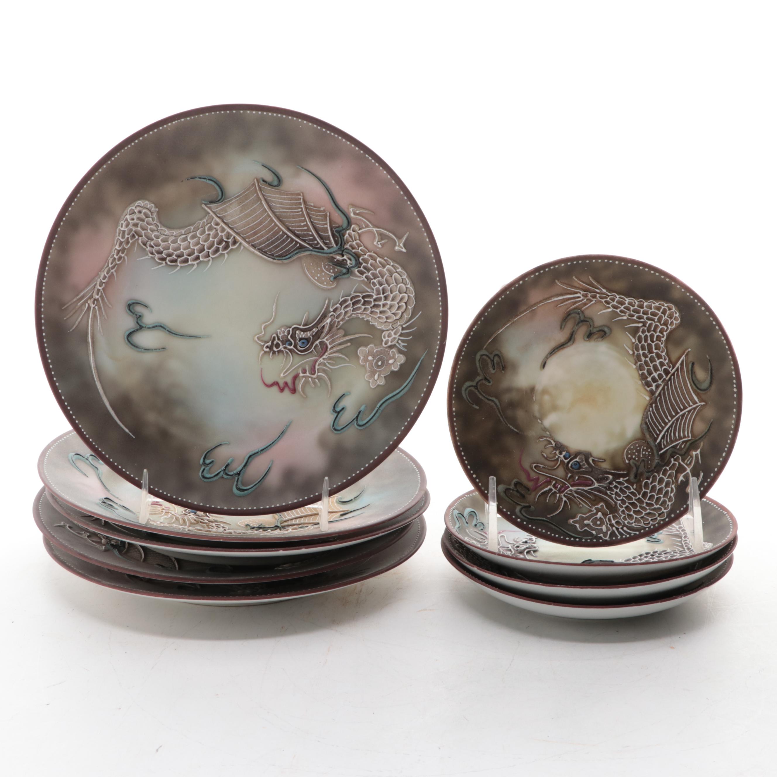 Japanese Dragonware Tea Set and Tableware, Mid-20th Century