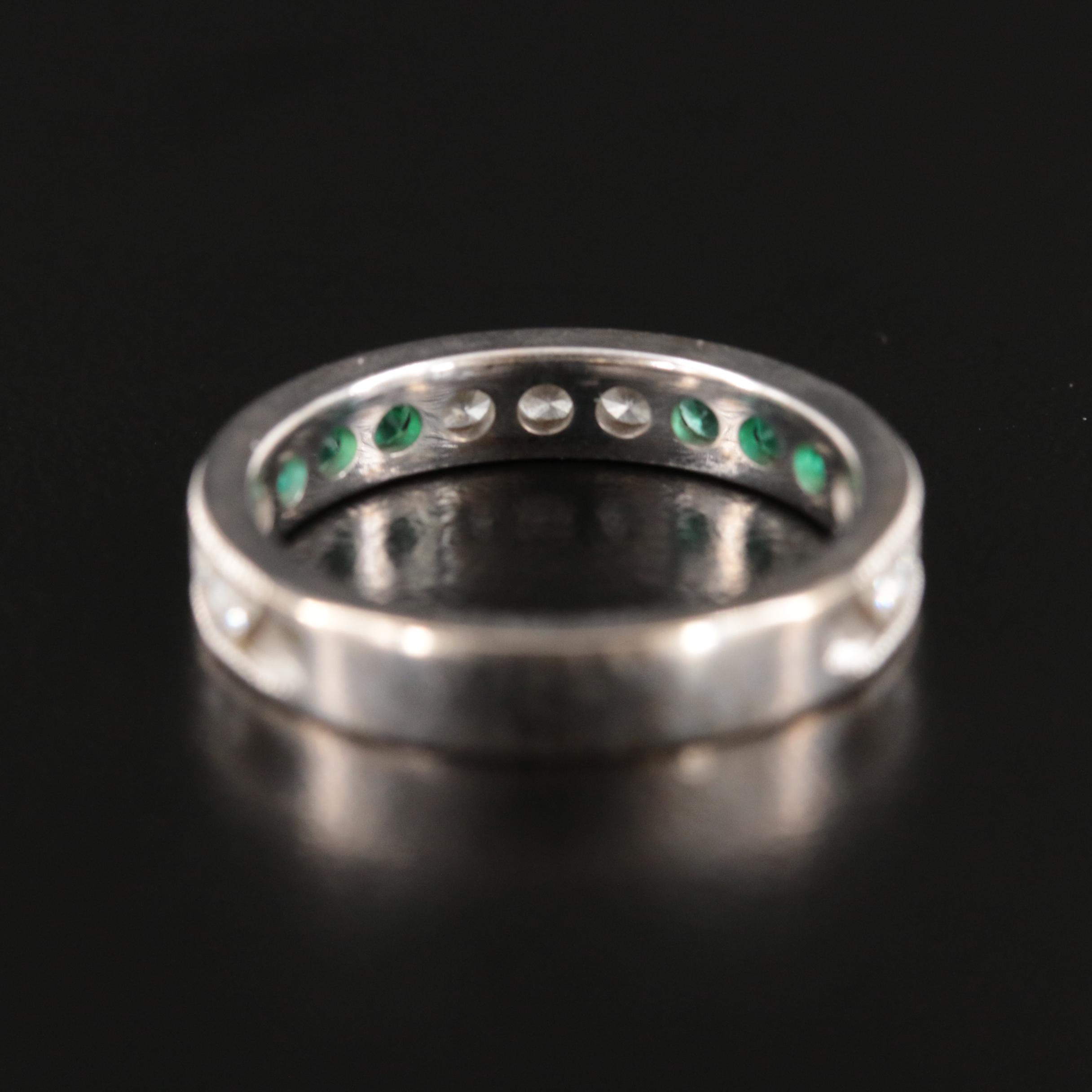 18K Diamond and Emerald Band
