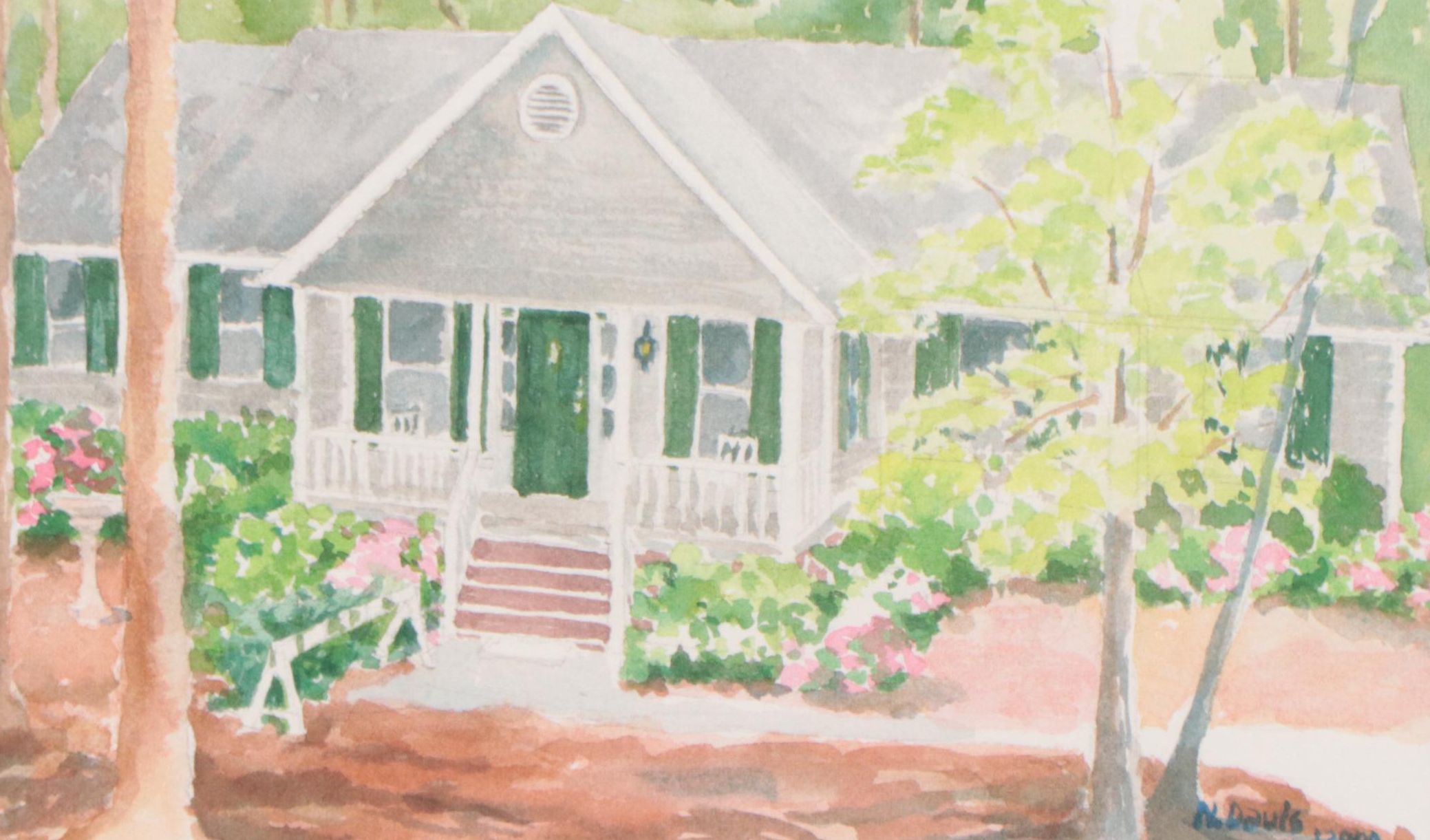 N. Davis Watercolor Painting of House, 2000