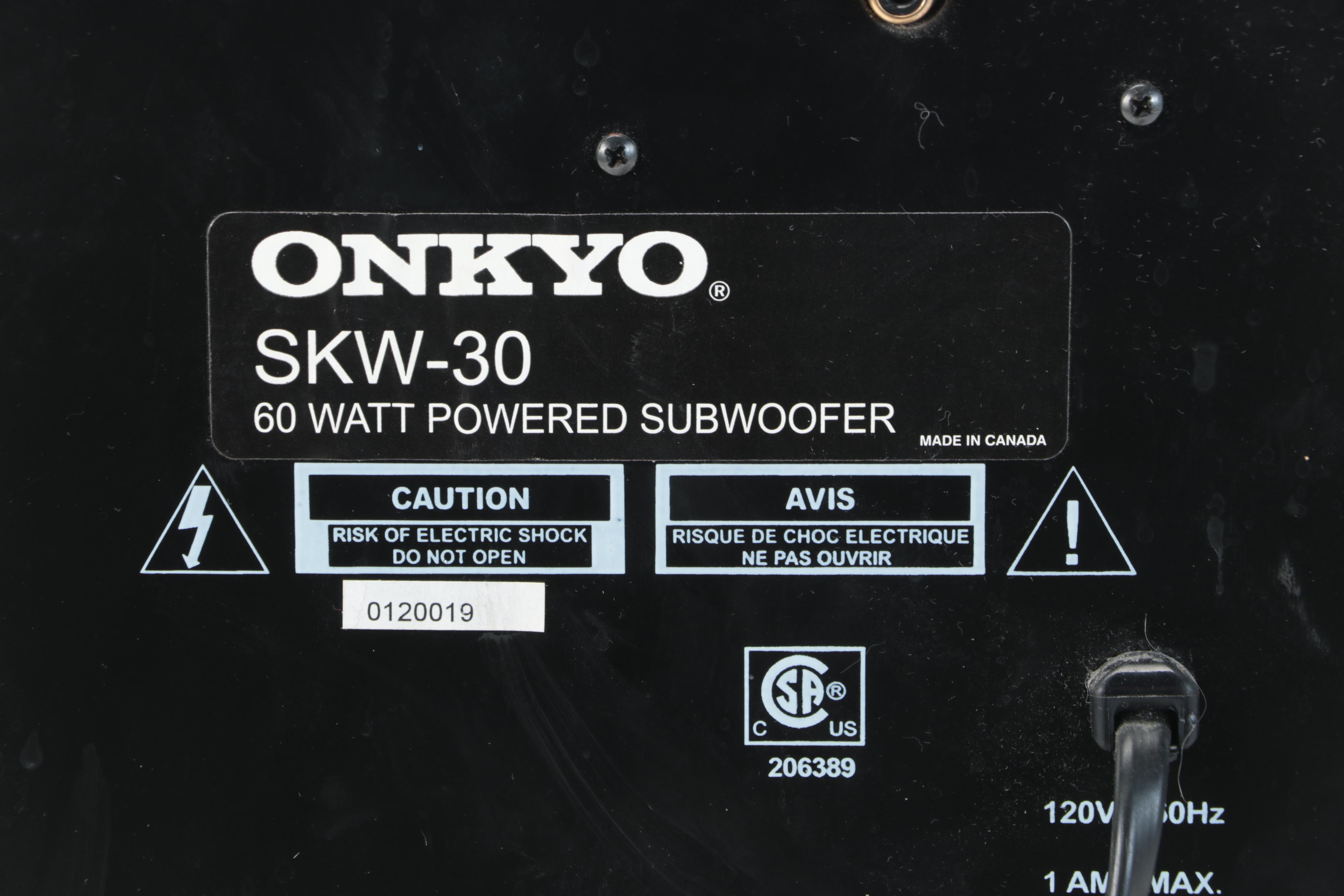 Onkyo D-30 and D-30C Speakers with SKW-30 Subwoofer