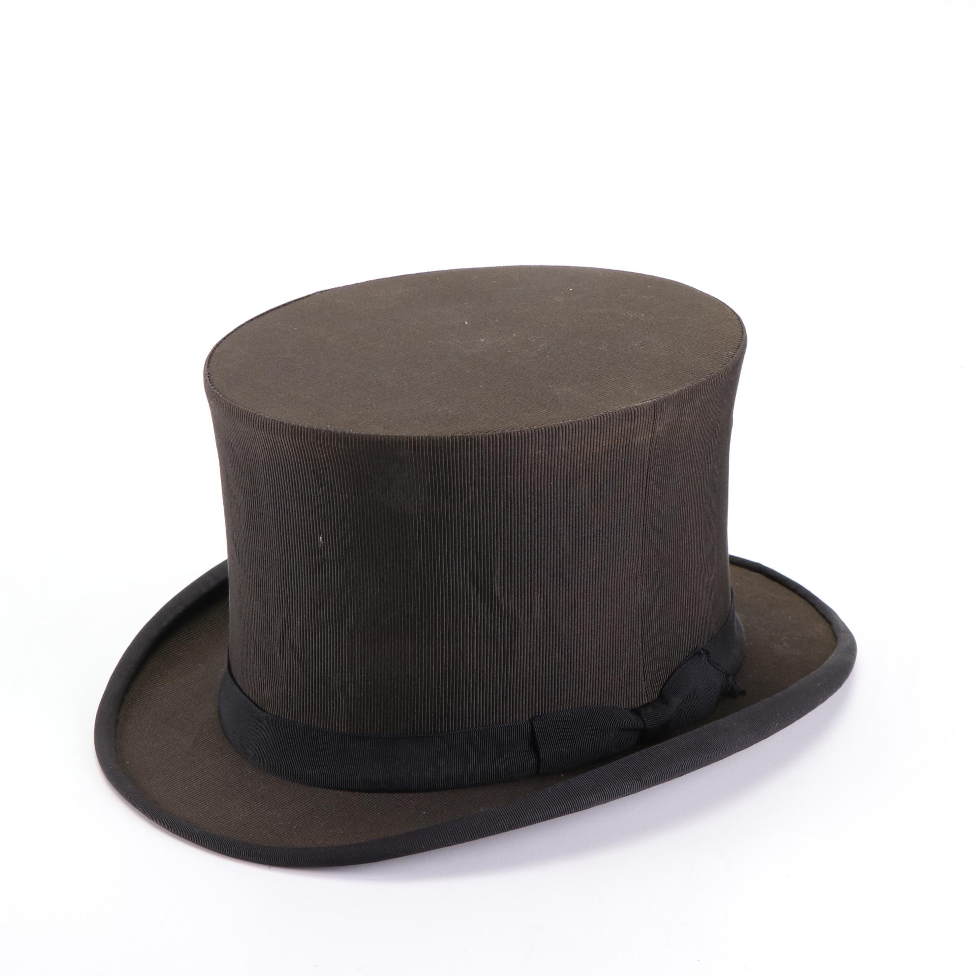 Antique Collapsible Opera Hat, Early 1900s