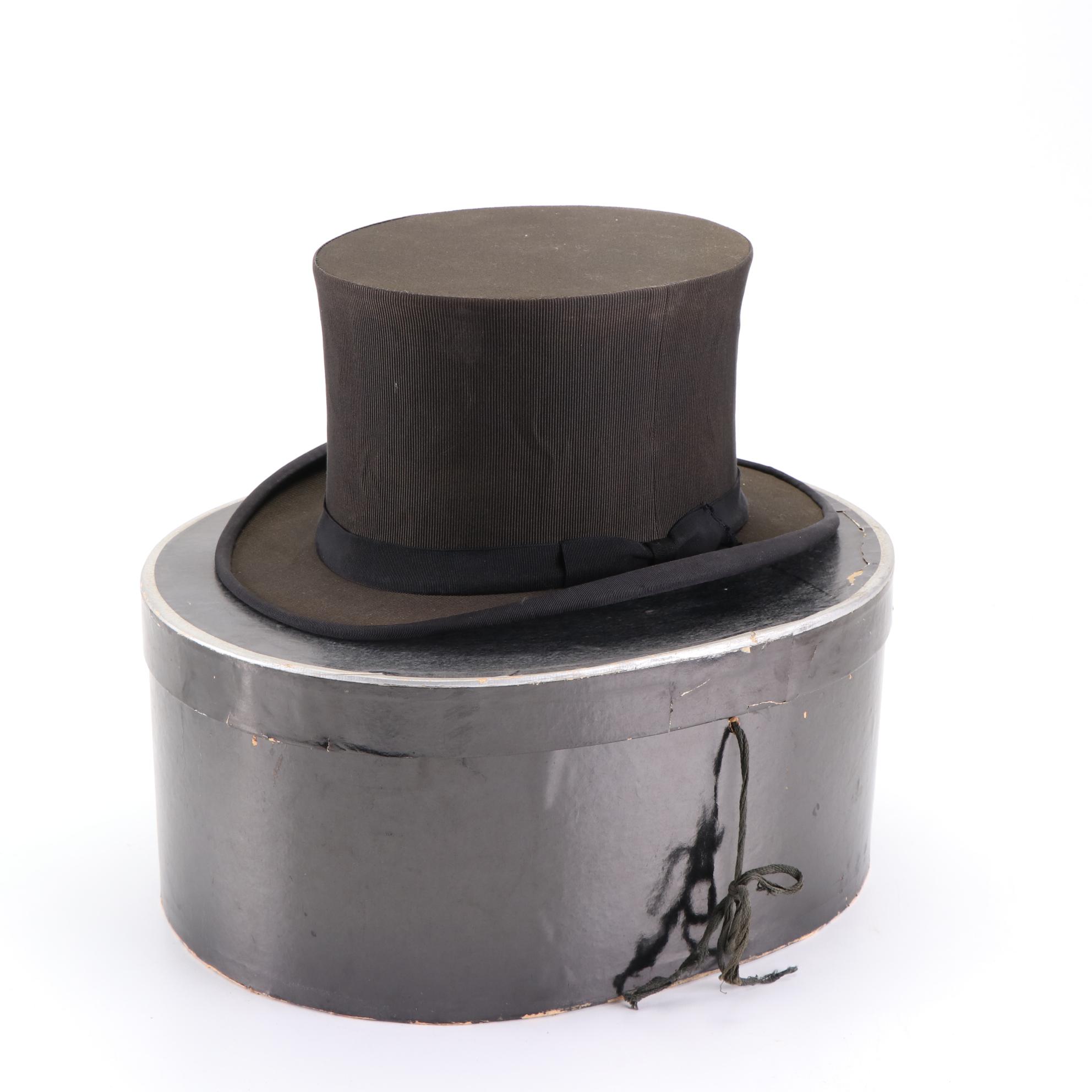 Antique Collapsible Opera Hat, Early 1900s