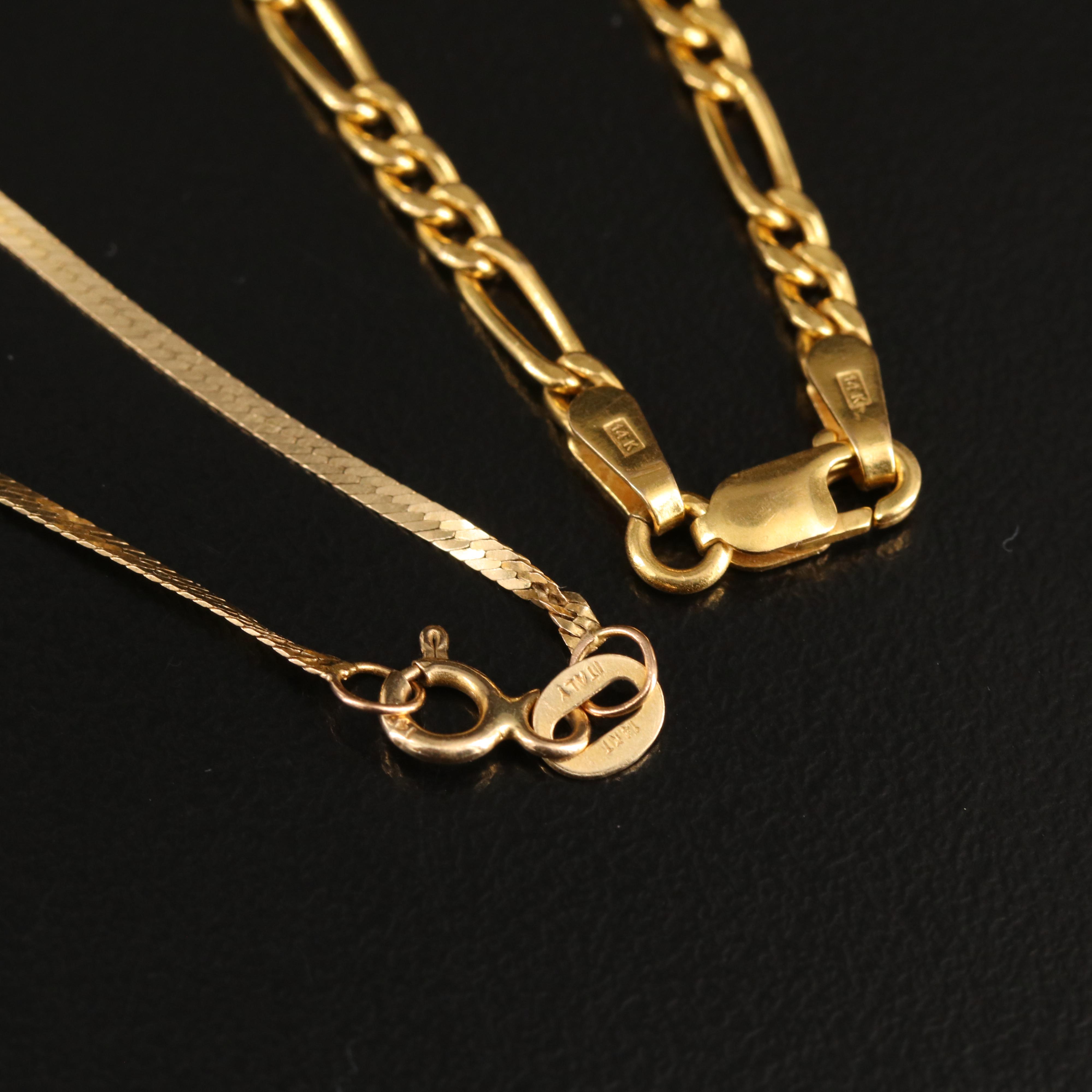 14K Bracelets Including an 1853 Liberty Head Type I Gold Dollar