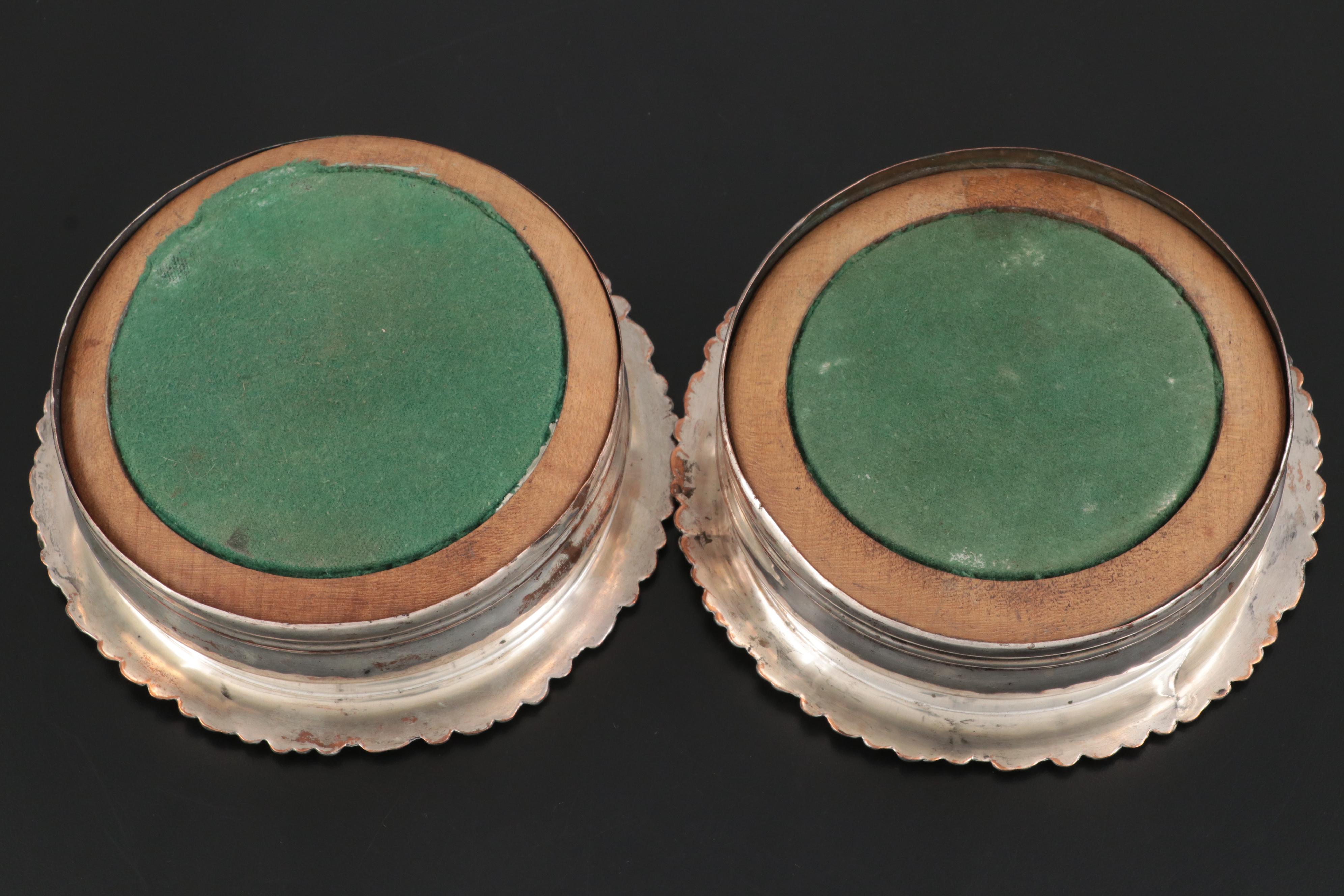 Silver Plated Wine Bottle Coasters