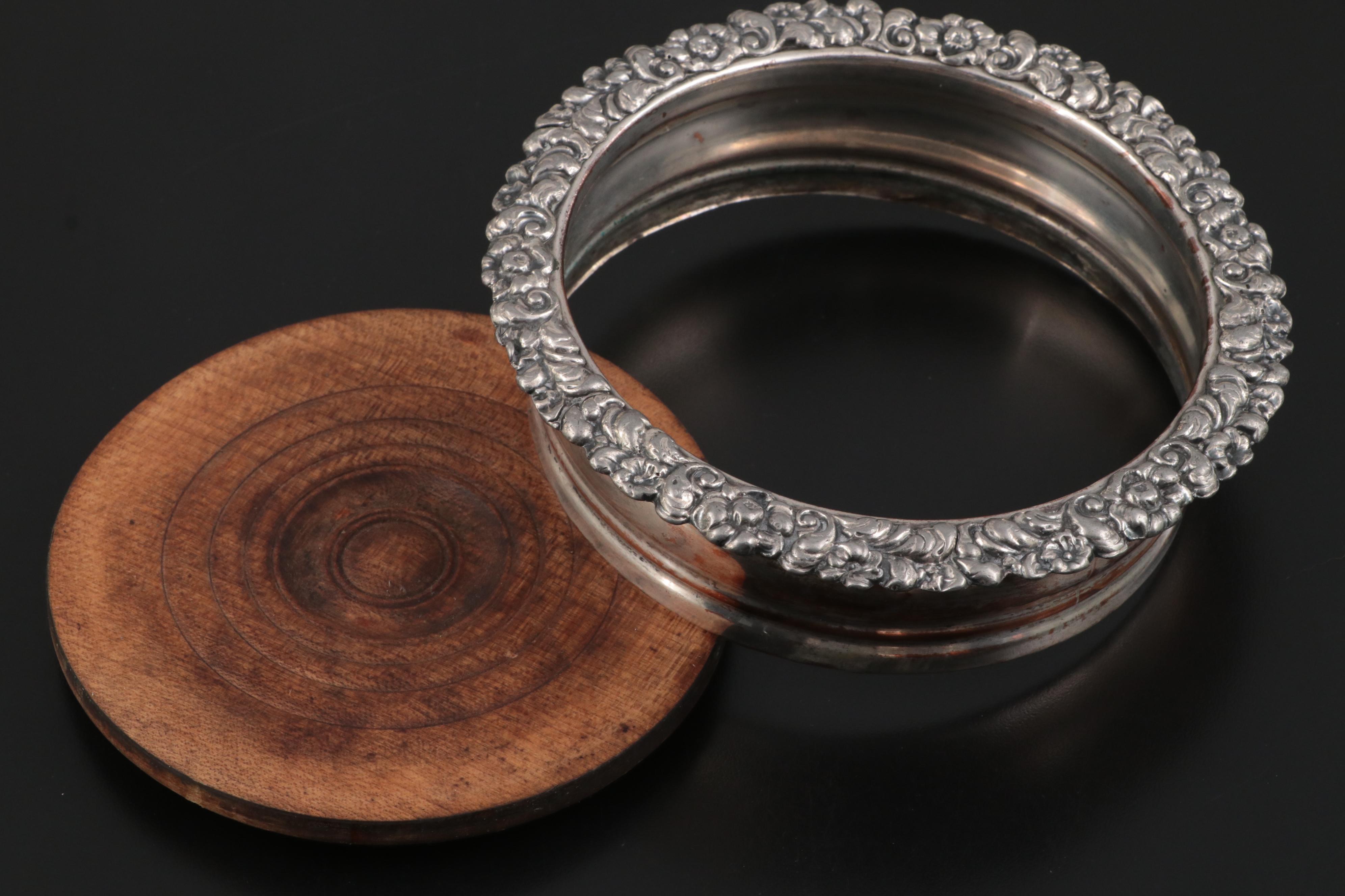 Silver Plated Wine Bottle Coasters