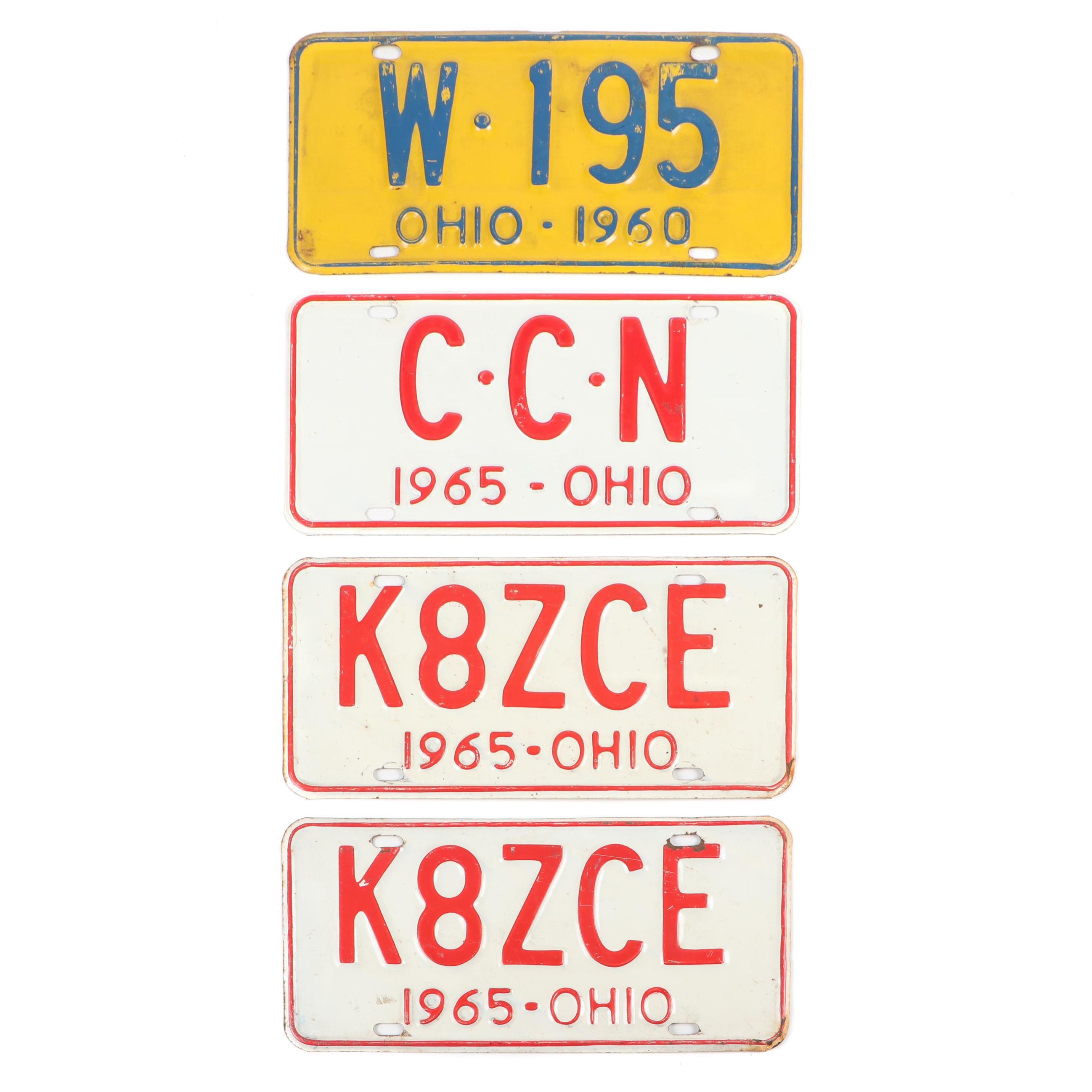 Metal Ohio License Plates, 1960s