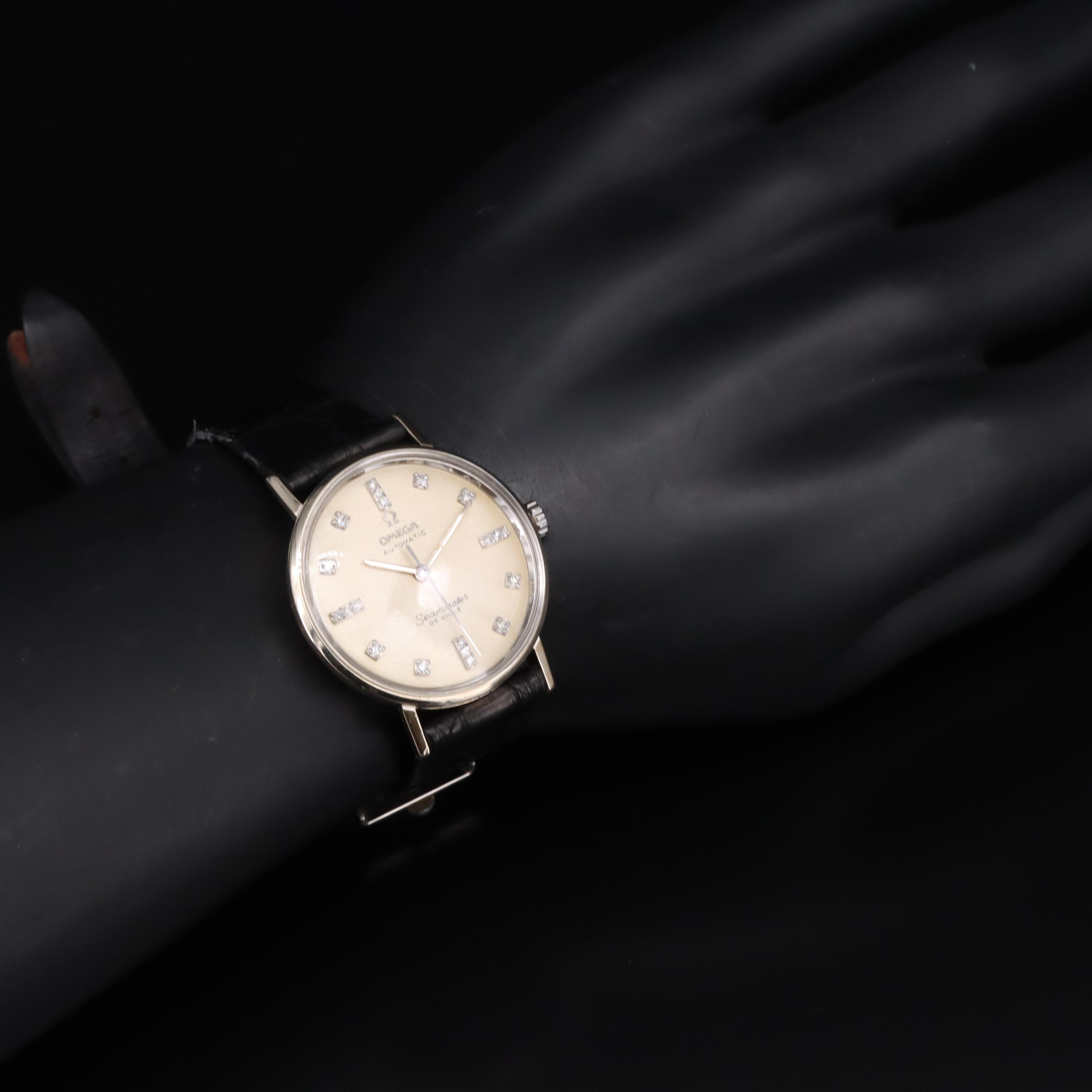 1966 Omega Seamaster DeVille 14K Automatic Diamond Dial Watch