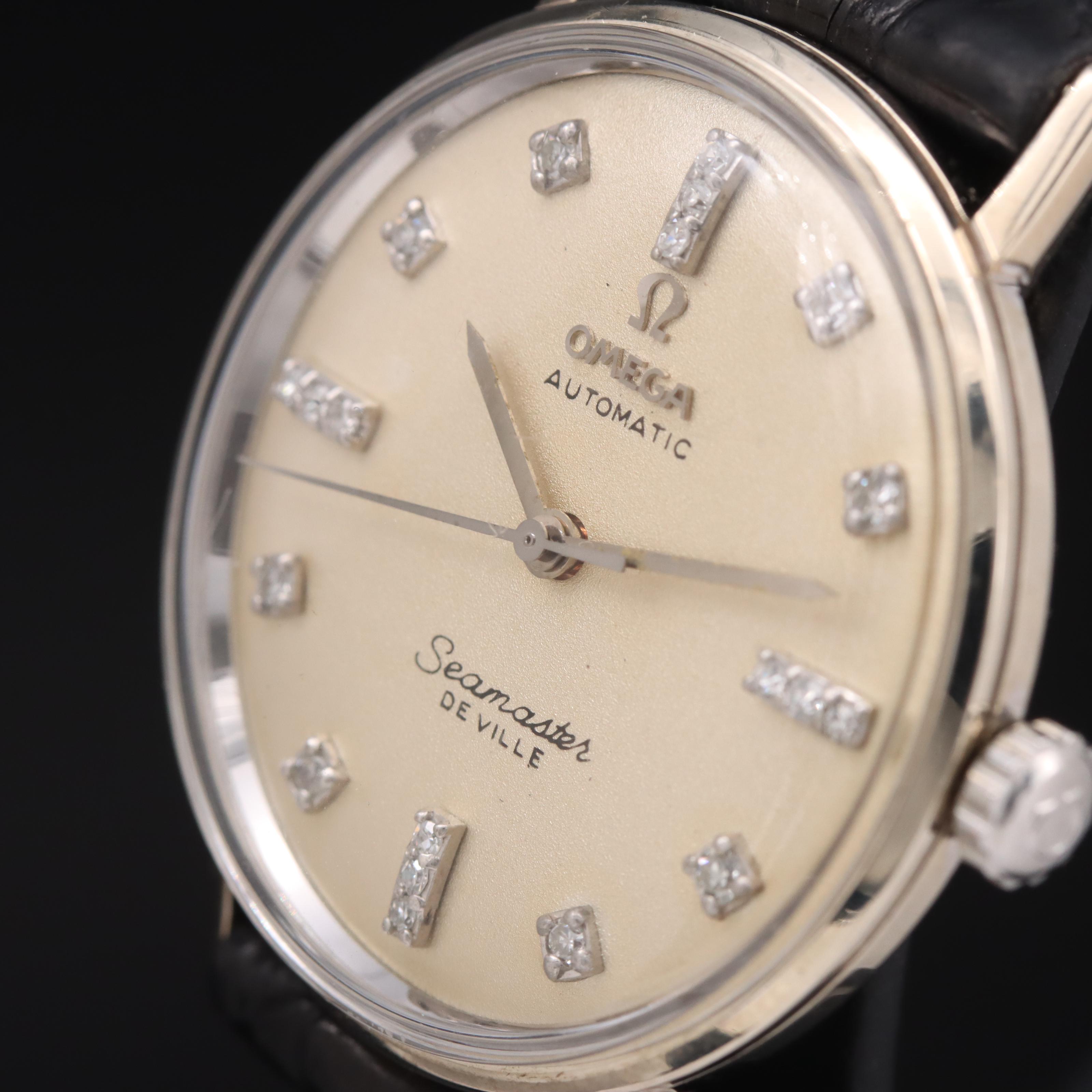1966 Omega Seamaster DeVille 14K Automatic Diamond Dial Watch