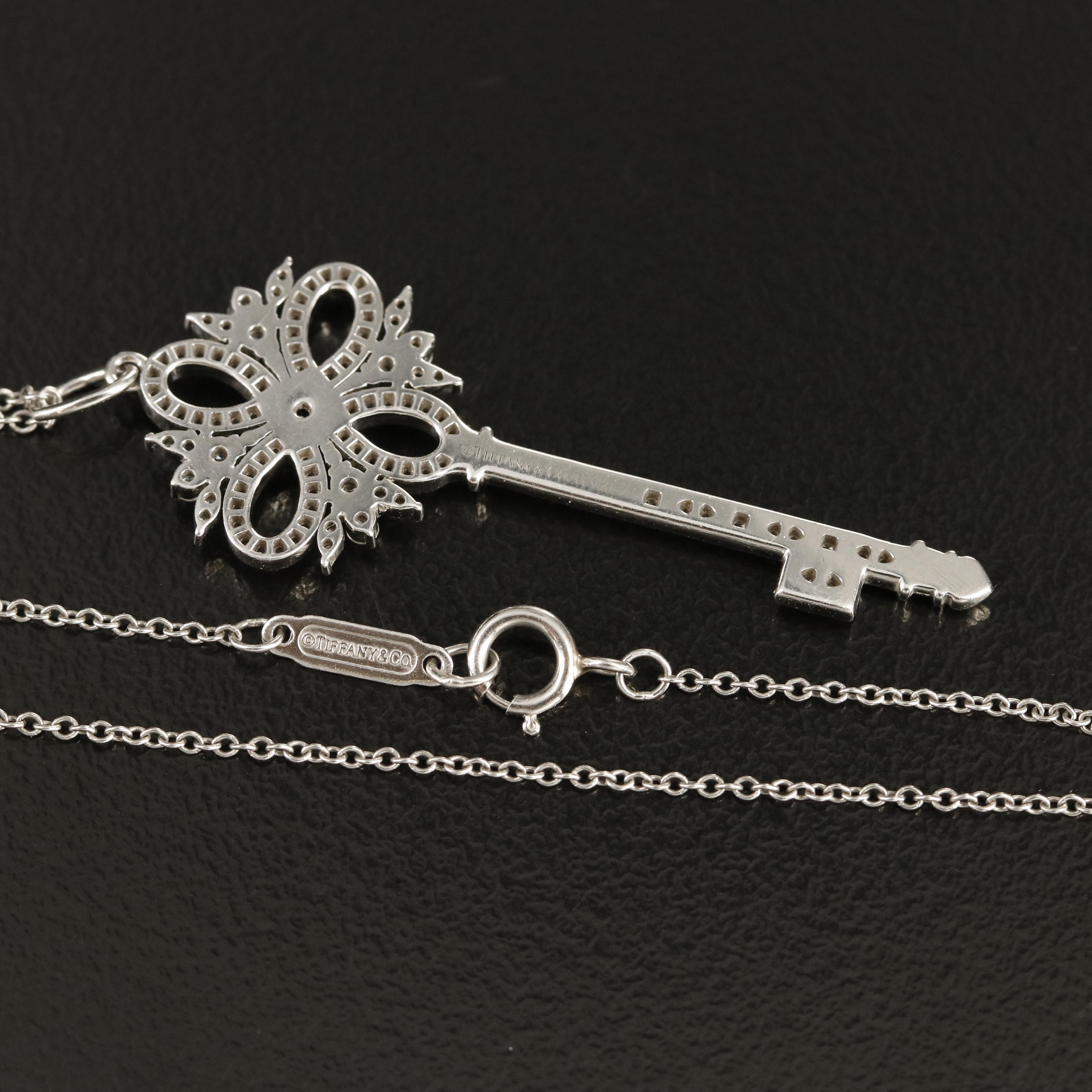 Tiffany & Co. "Tiffany Keys" Ruby and Diamond Victoria Key Pendant Necklace