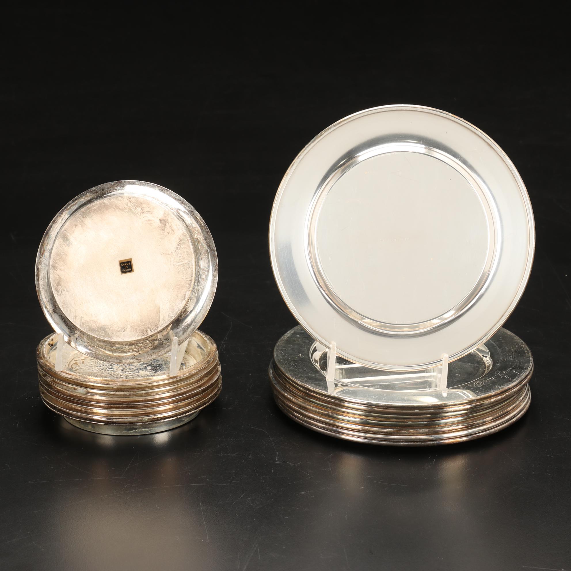 Pair of Kirk-Stieff Pewter Jefferson Cups and Other Silver Plate Serveware