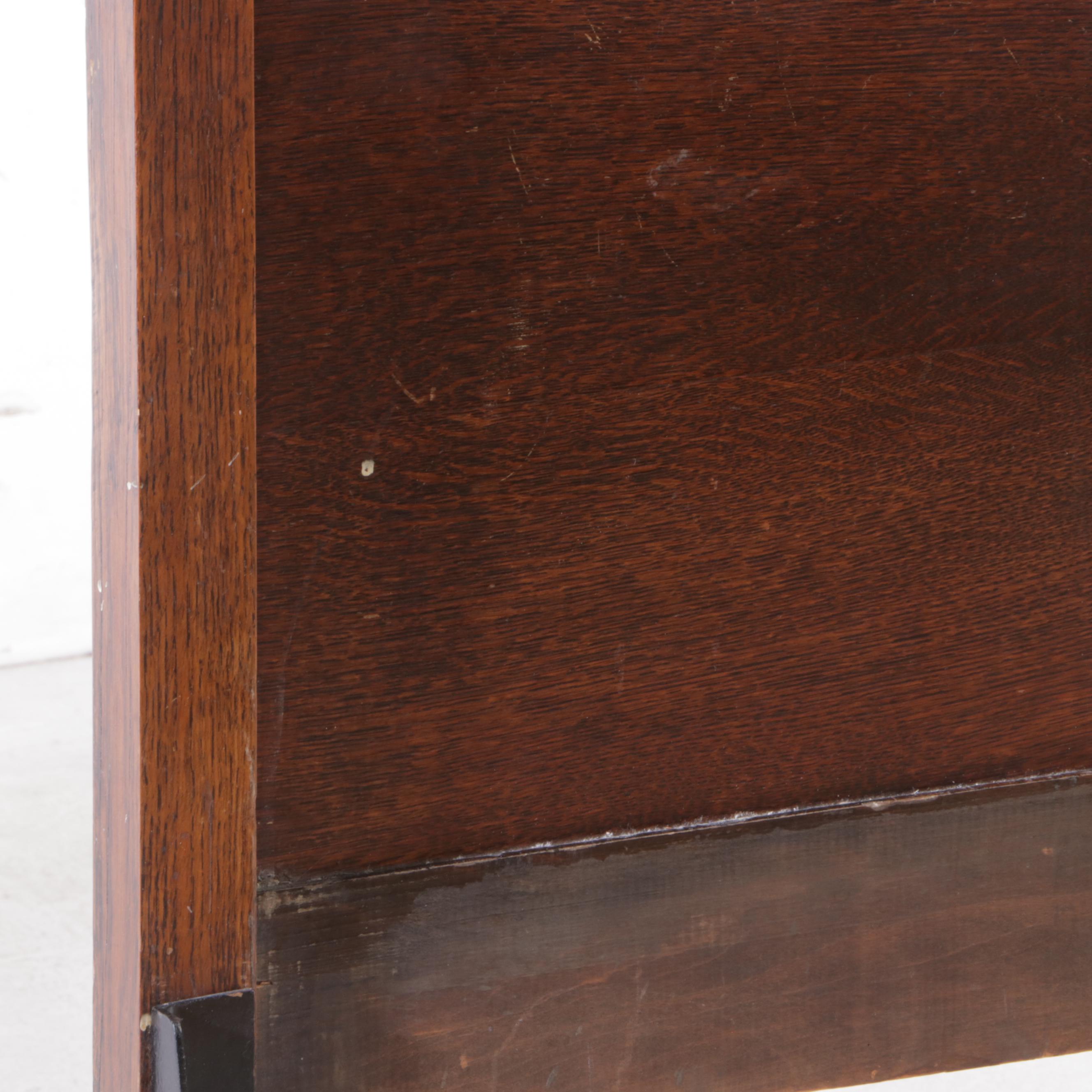 american-empire-revival-quartersawn-oak-three-quarter-size-bed-frame-ebth