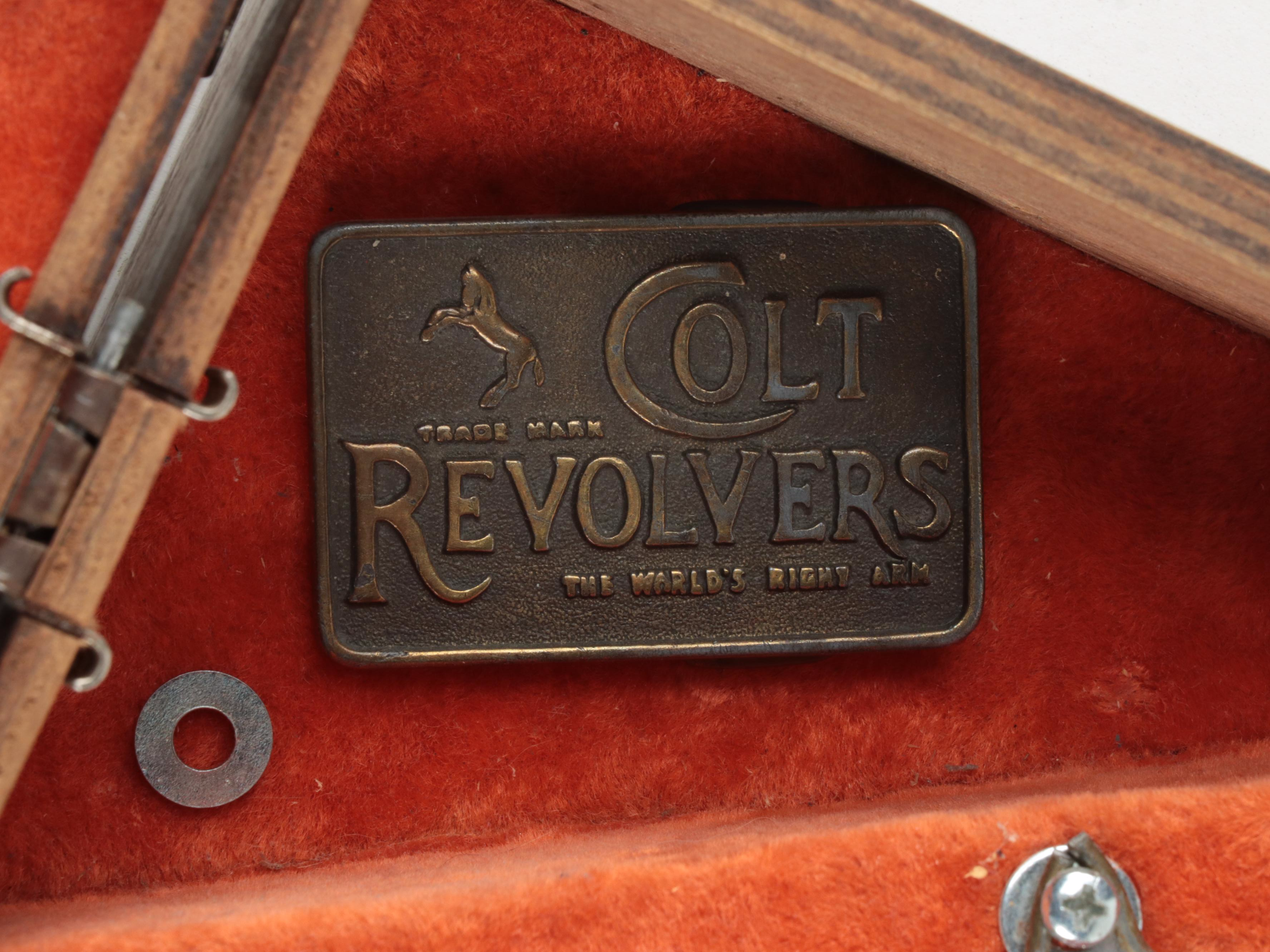 Colt Revolver Display Case with Ornamental Colt 45s With 357 Magnum Ammunition