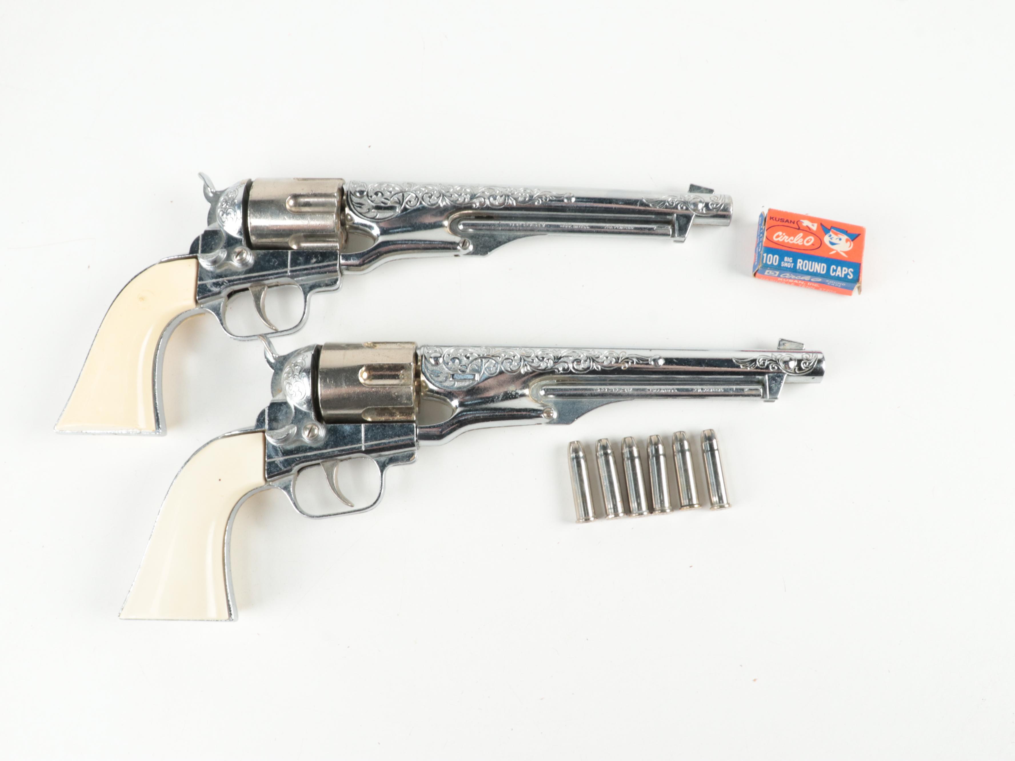 Colt Revolver Display Case with Ornamental Colt 45s With 357 Magnum Ammunition