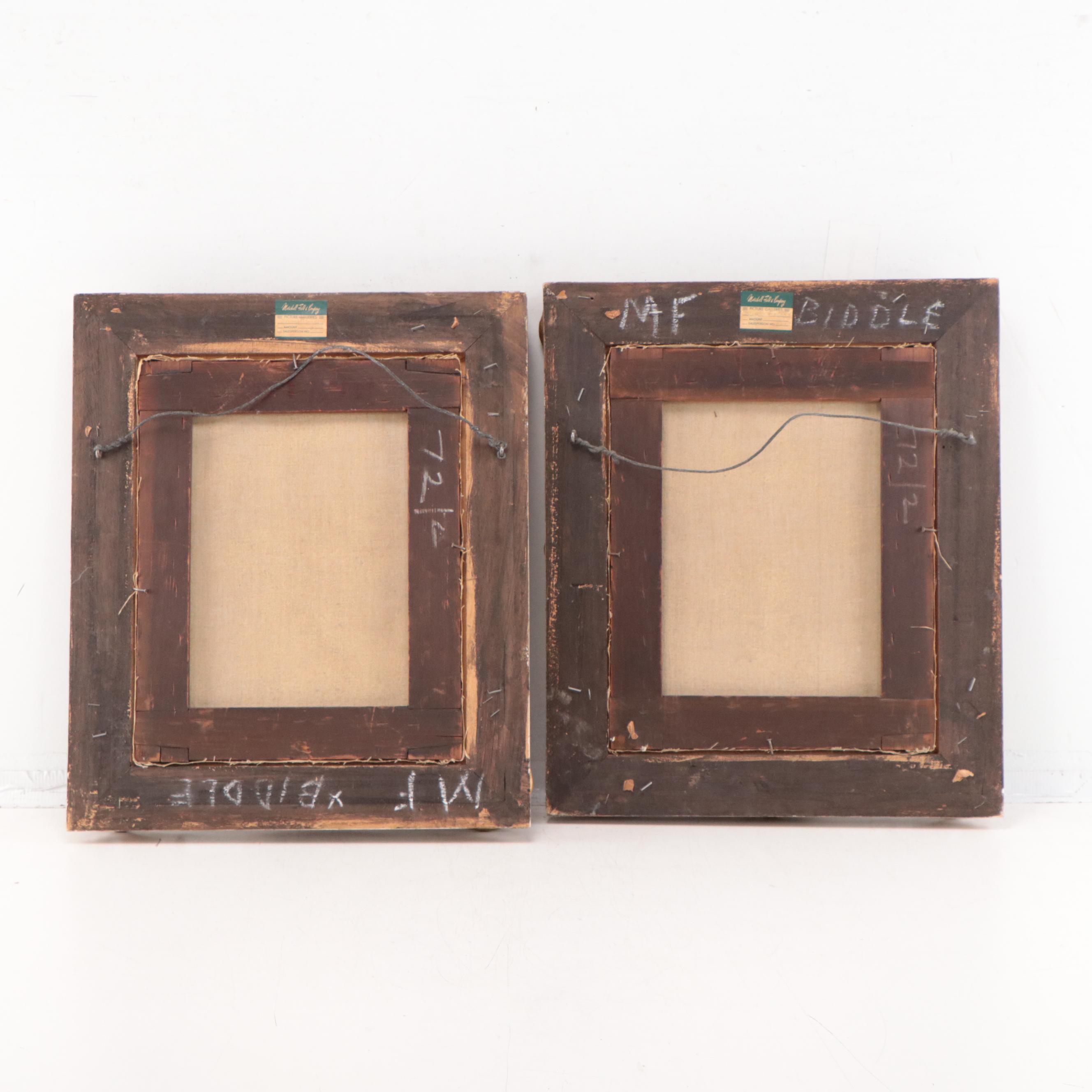 American School Folk Art Oil Portraits of Children, Circa 1900