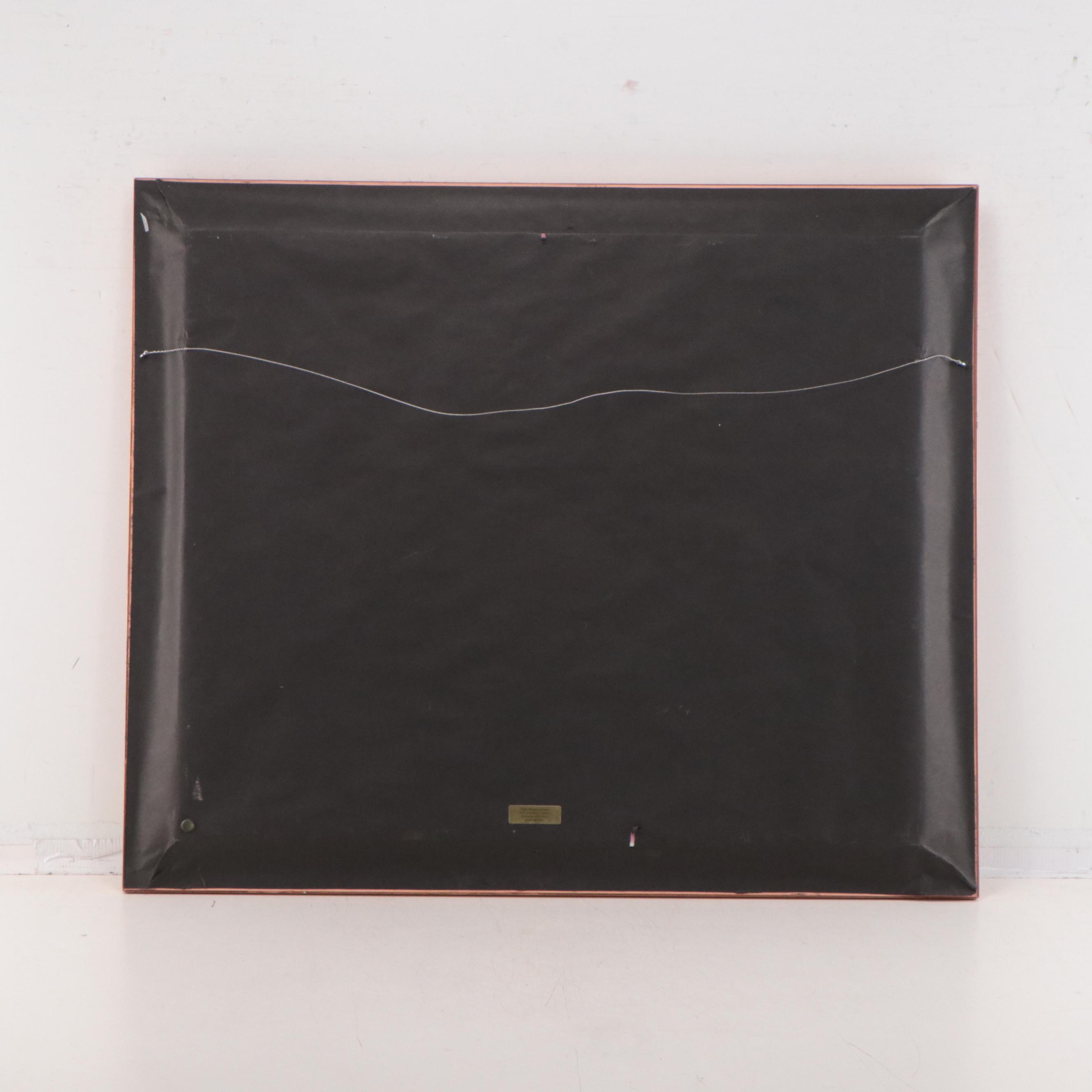 Oil Painting of Market Scene With Crowd of Figures