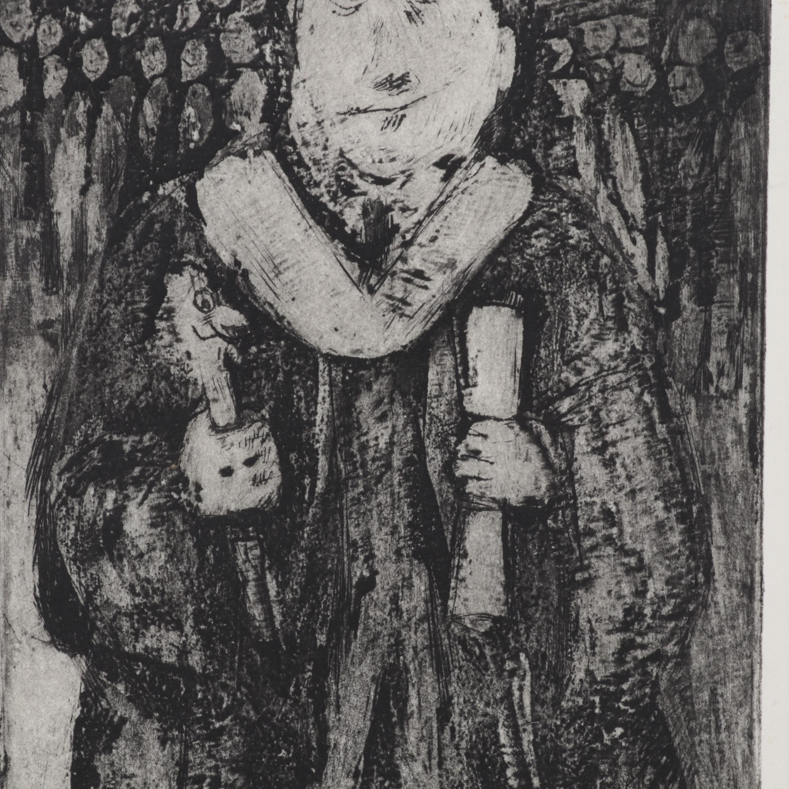 Sidney Chafetz Etching with Aquatint "Commencement," 1963