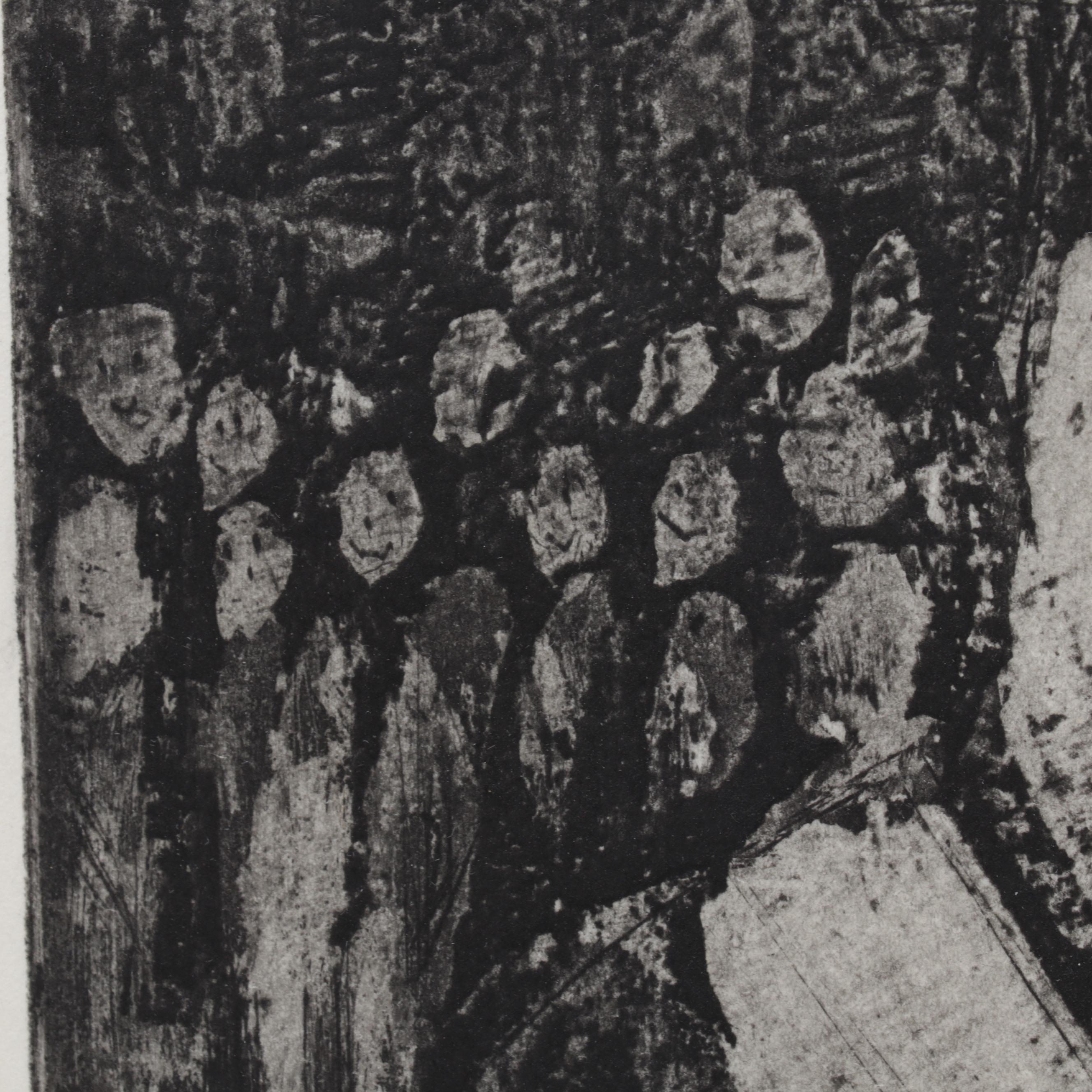 Sidney Chafetz Etching with Aquatint "Commencement," 1963